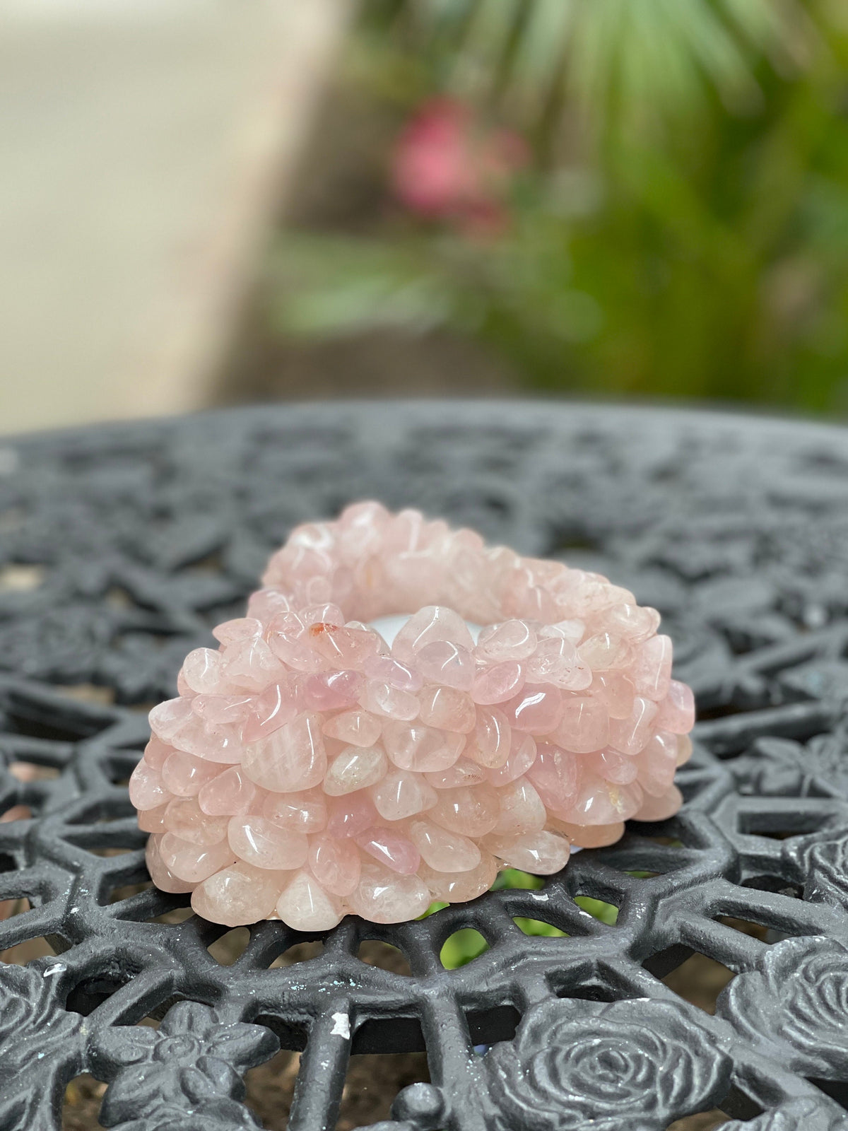 Rose Quartz Heart Candle Holder: Mother's Day Gift for Her, Gemstone Votive, Crystal Home Decor