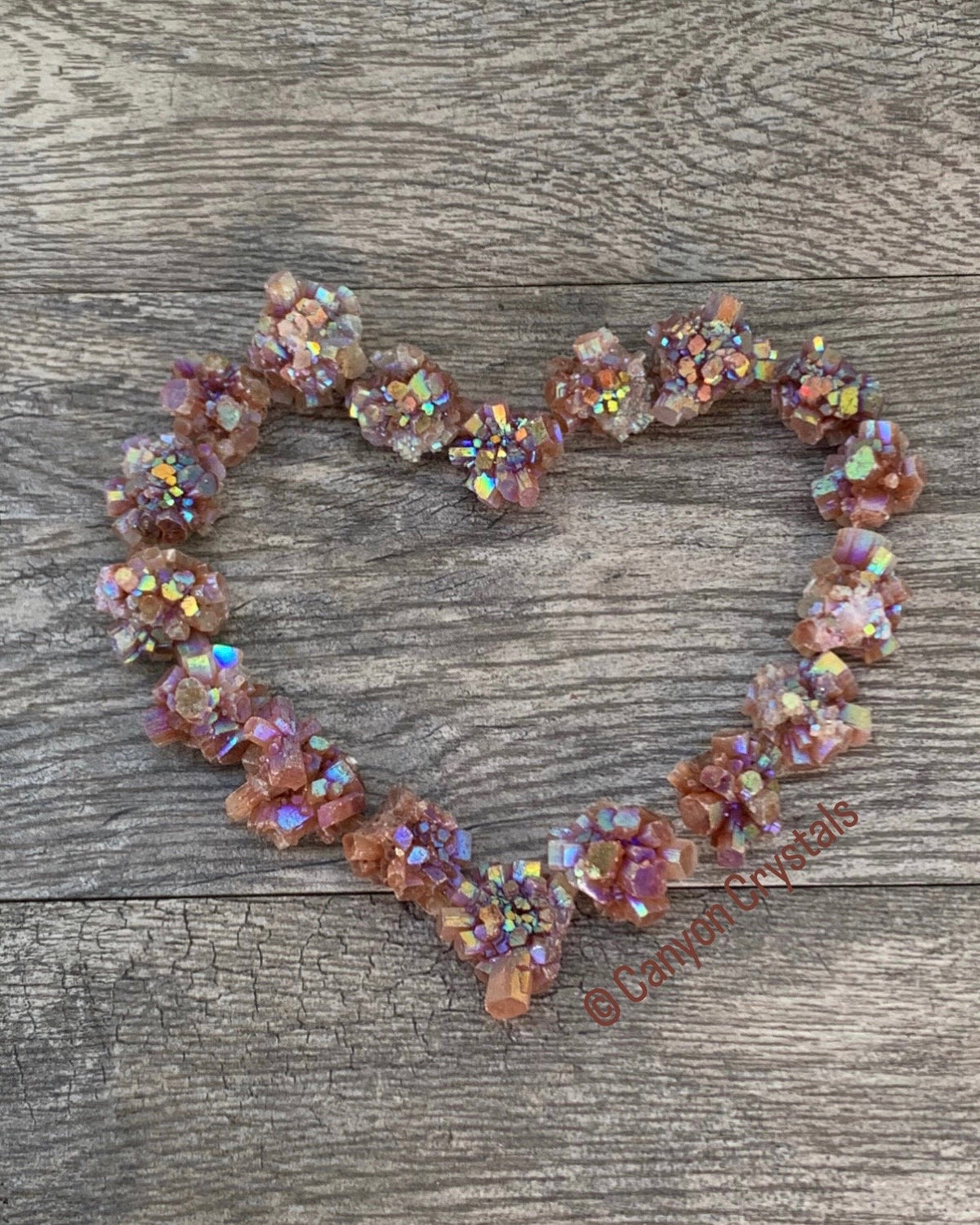 Small Angel Aura Aragonite Star Cluster: Rainbow Coated Crystal