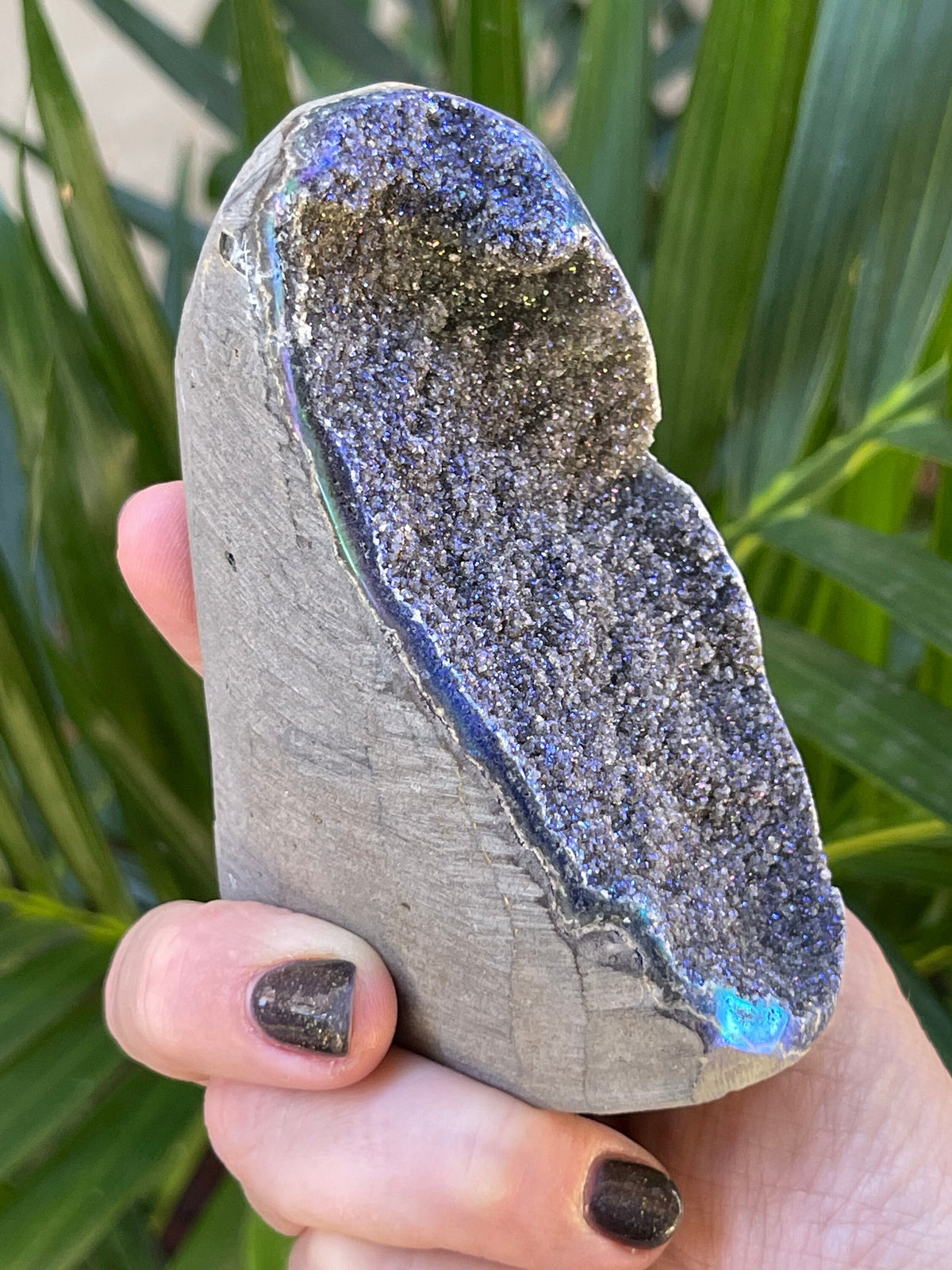 Angel Aura Galaxy Amethyst Crystal: Druzy Quartz Home Decor