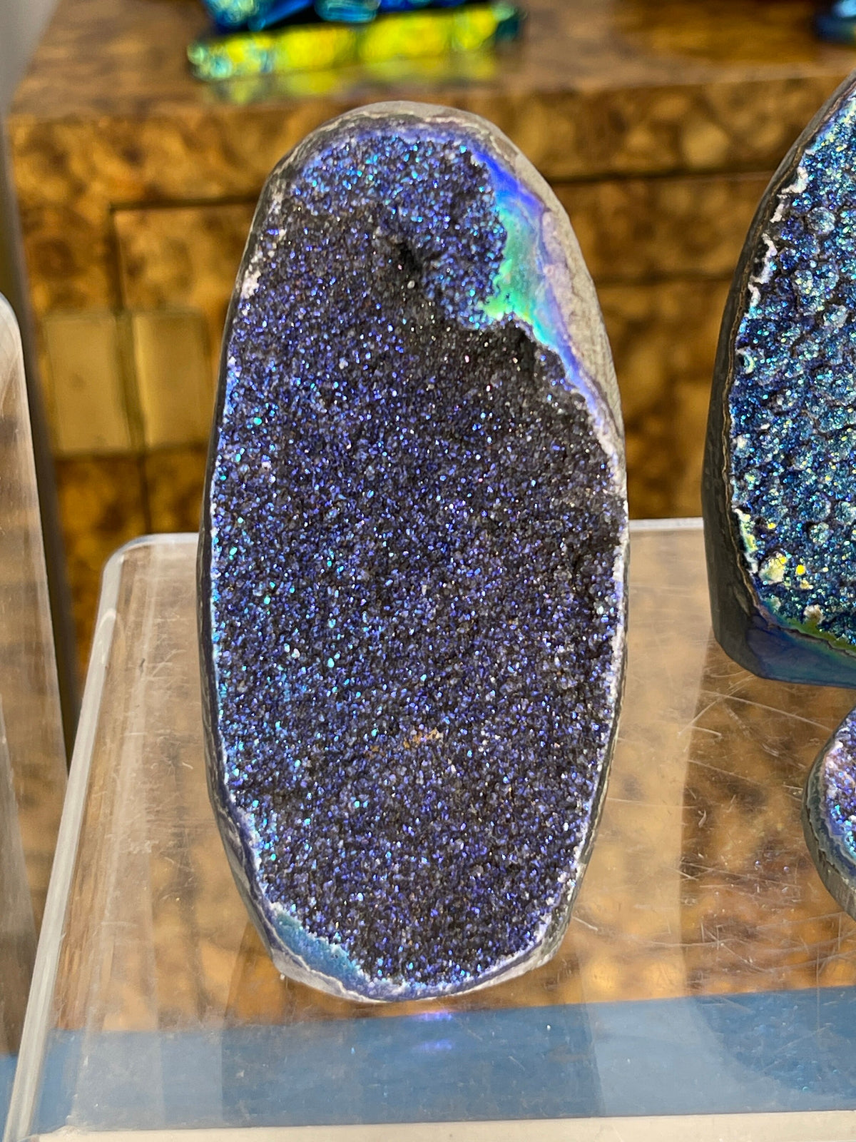 Angel Aura Galaxy Amethyst Crystal: Druzy Quartz Home Decor