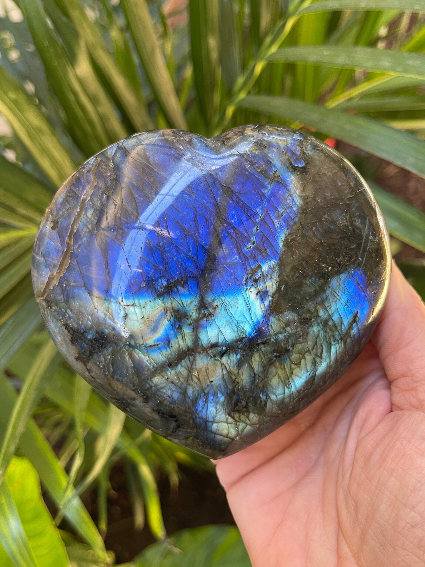 High Quality Labradorite Heart, Blue Labradorite, Flashy Labradorite Carvings, Crystal Hearts, Home Decor, Crystals for Intuition