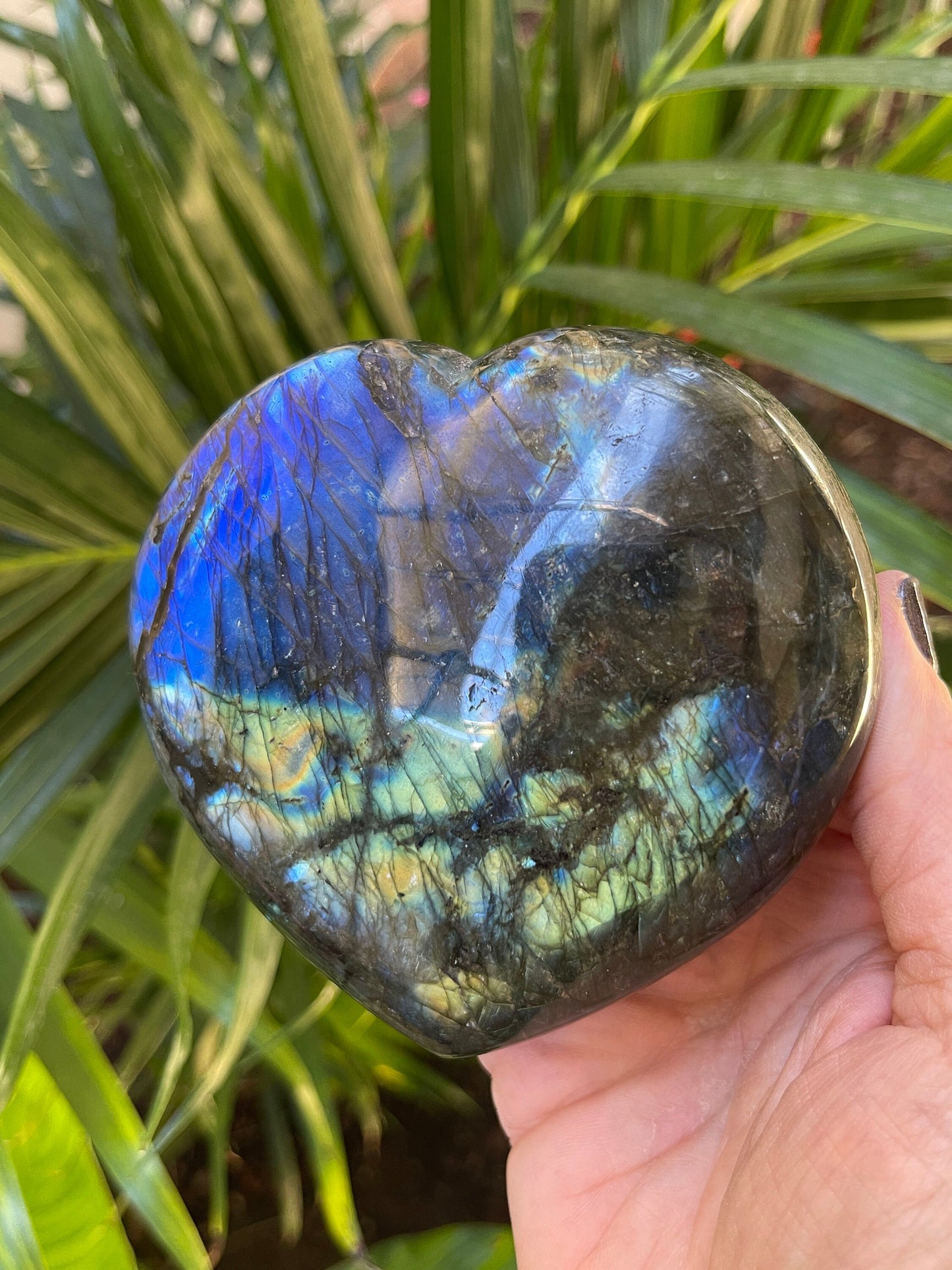 High Quality Labradorite Heart, Blue Labradorite, Flashy Labradorite Carvings, Crystal Hearts, Home Decor, Crystals for Intuition