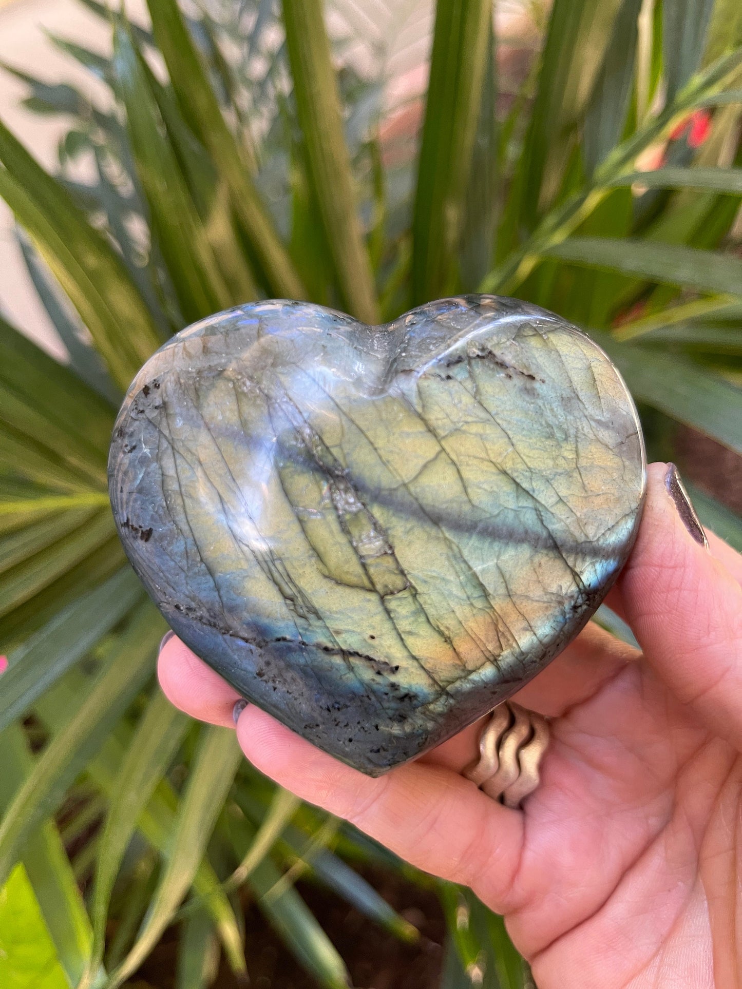 Labradorite Heart, Flashy Labradorite Carvings, Crystal Hearts, Home Decor, Crystals for Intuition