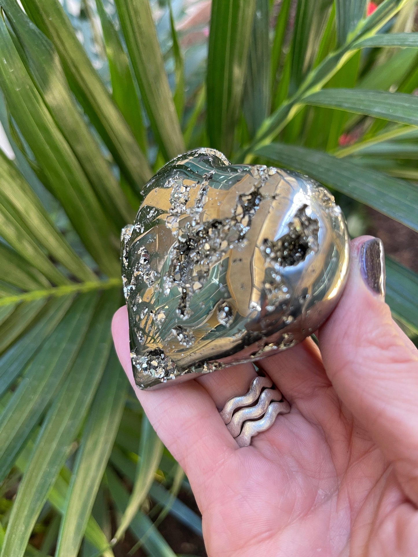 Pyrite Heart, Valentines Day Gifts, Crystal Hearts, Home Decor, Crystals for Manifestation and Abundance