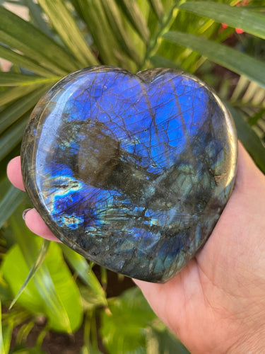 High Quality Labradorite Heart, Blue Labradorite, Flashy Labradorite Carvings, Crystal Hearts, Home Decor, Crystals for Intuition
