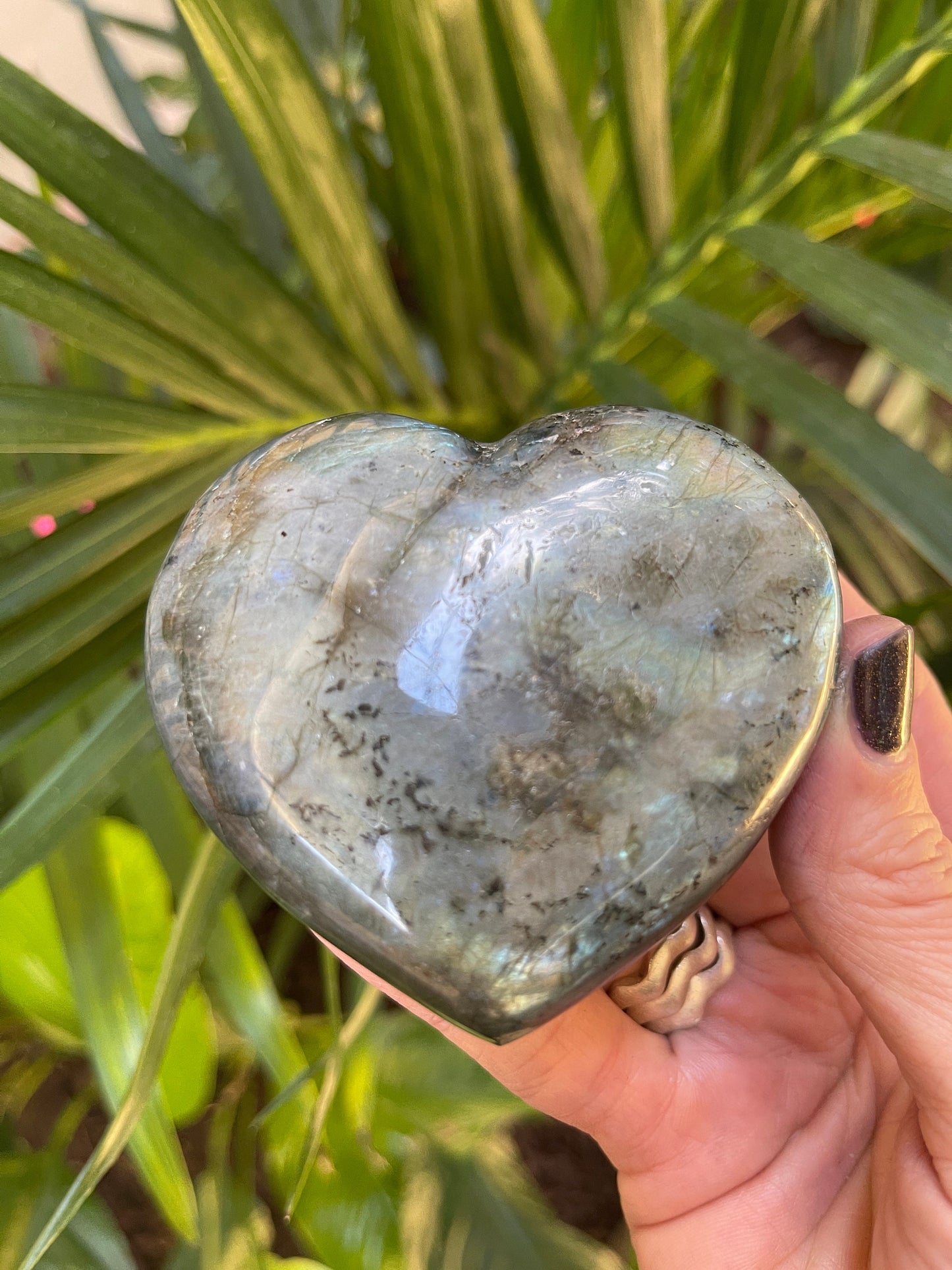 Labradorite Heart, Flashy Labradorite Carvings, Crystal Hearts, Home Decor, Crystals for Intuition