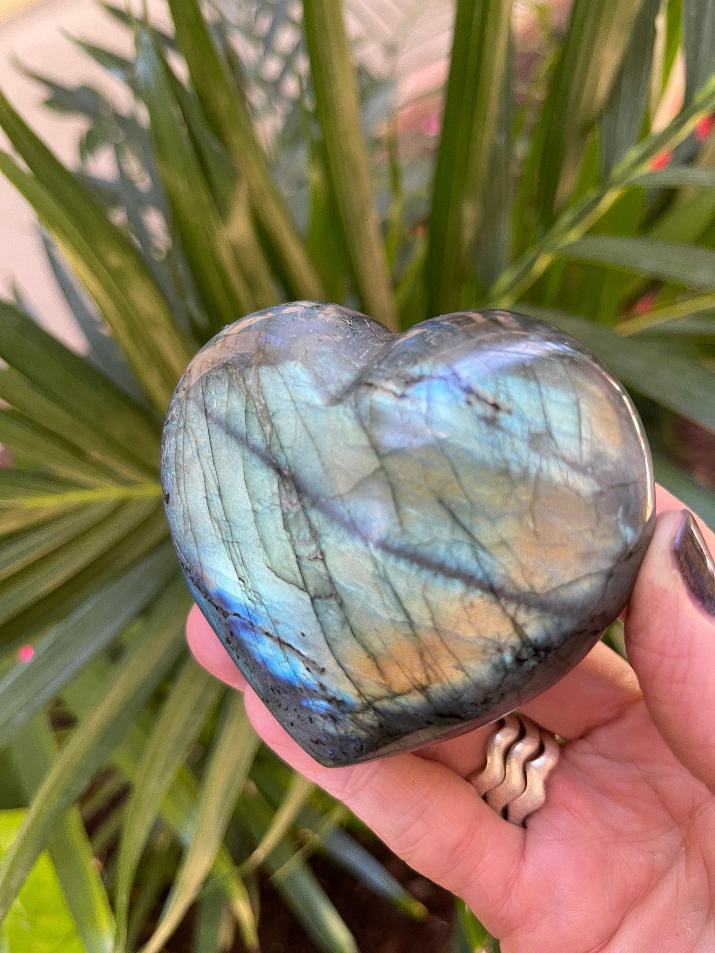 Labradorite Heart, Flashy Labradorite Carvings, Crystal Hearts, Home Decor, Crystals for Intuition