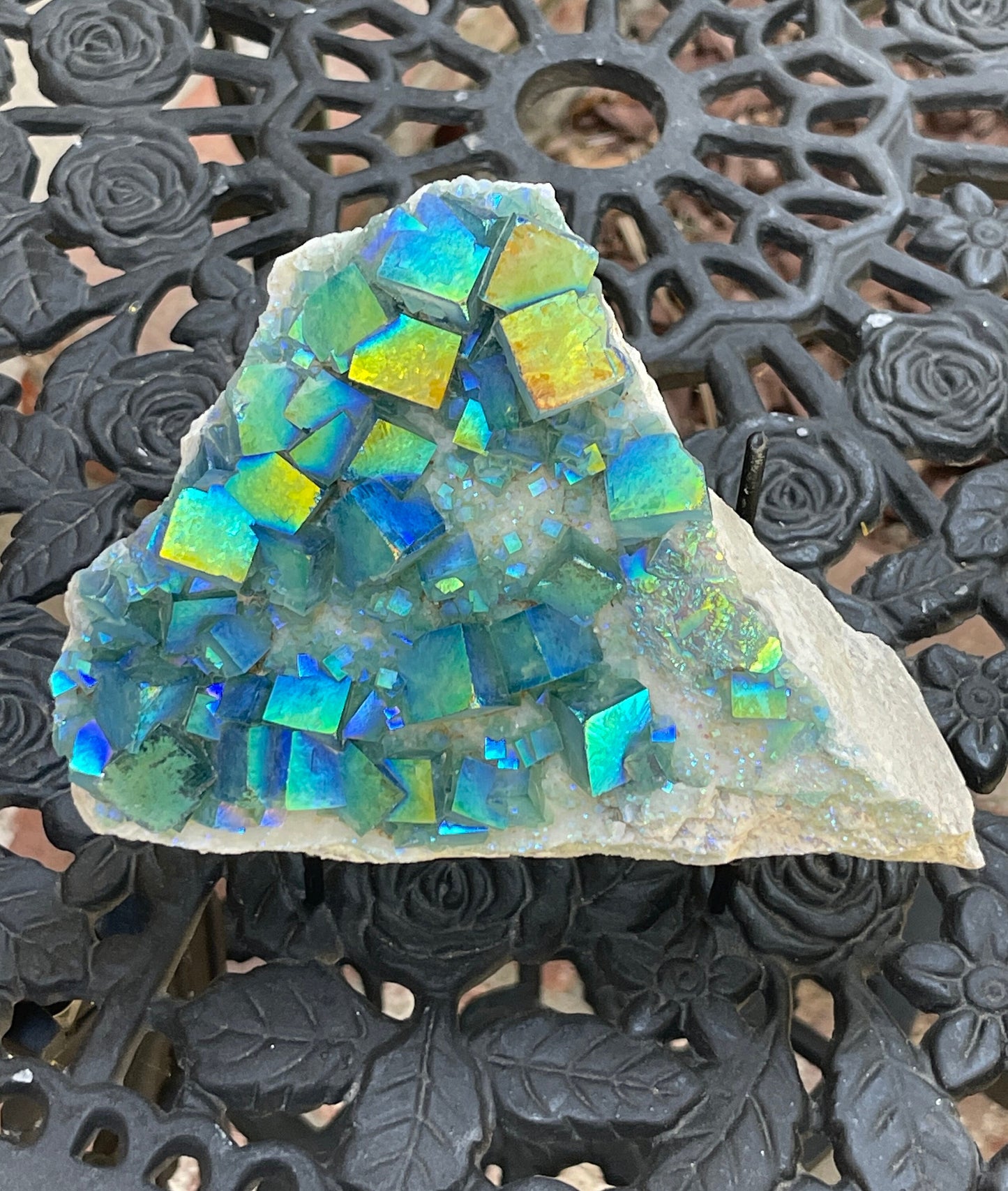 Aura Cubic Fluorite, Aura Fluorite, Green Fluorite, Angel Aura Crystals,  Home Decor, Crystals & Minerals, Custom Aura, Reiki