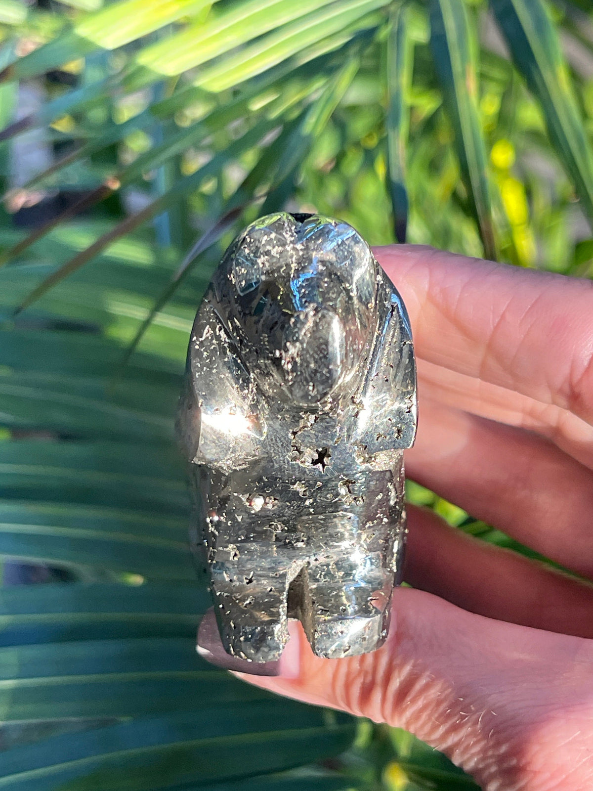 Pyrite Dog Carving: Gemstone Crystal Decor, Gift for Dog Lovers