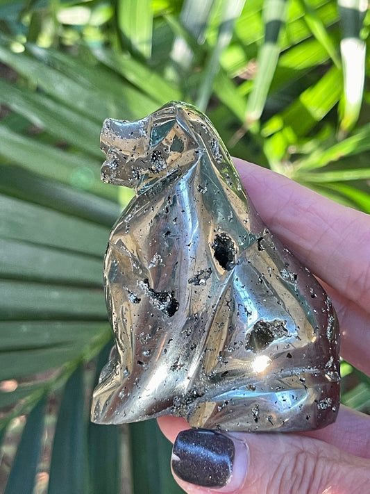Pyrite Dog, Pyrite Carvings, Gifts for Dog Lovers, Home Decor, Dog Carvings, Crystal Dogs, Dog Decor
