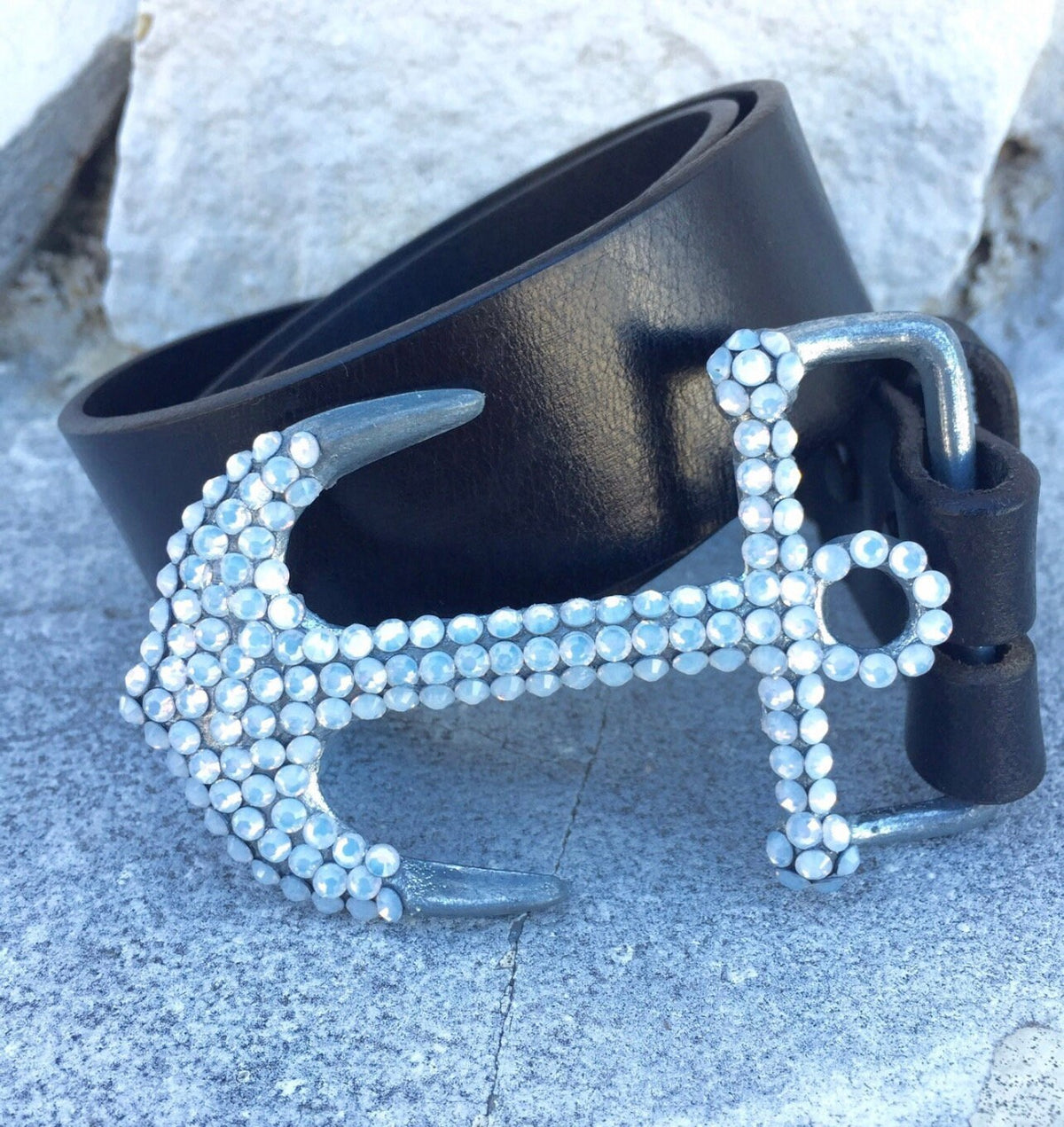 Swarovski Crystal Anchor Belt Buckle: Nautical Resort Wear