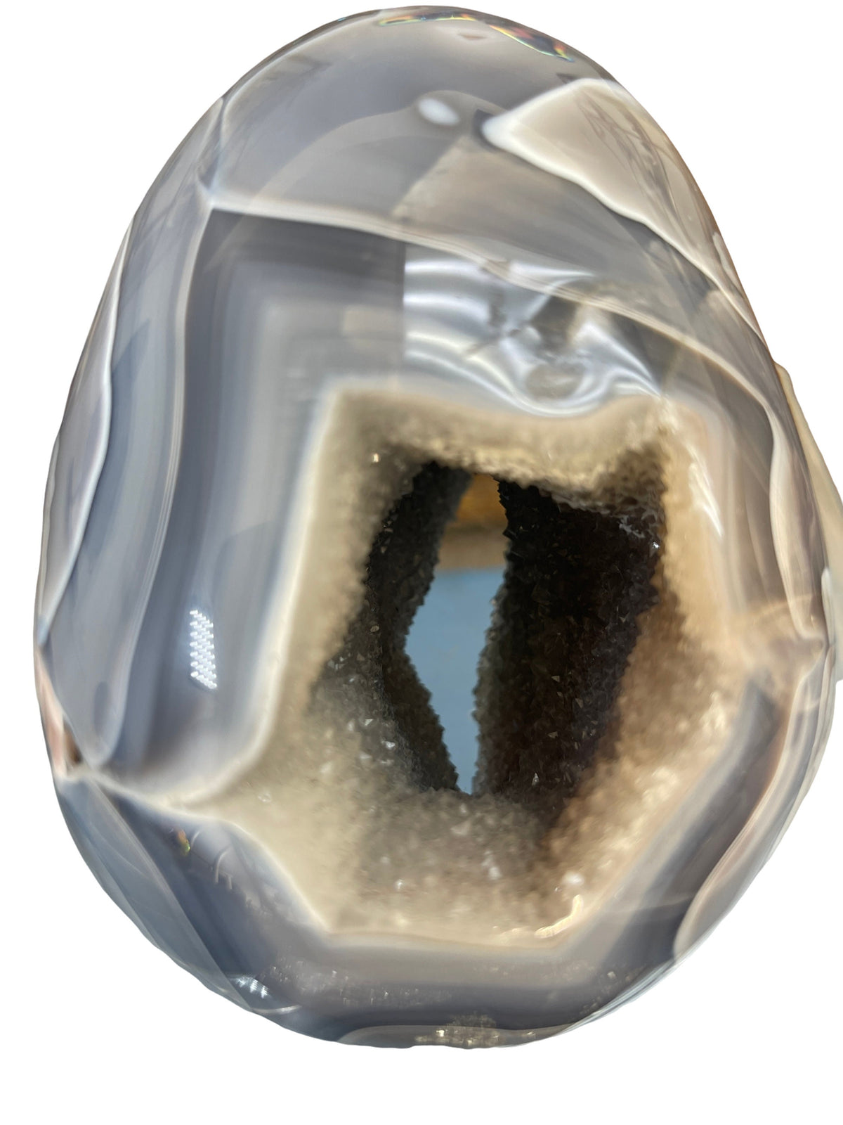 Large 6" Druzy Agate Skull: Crystal Carving, Altar Decor