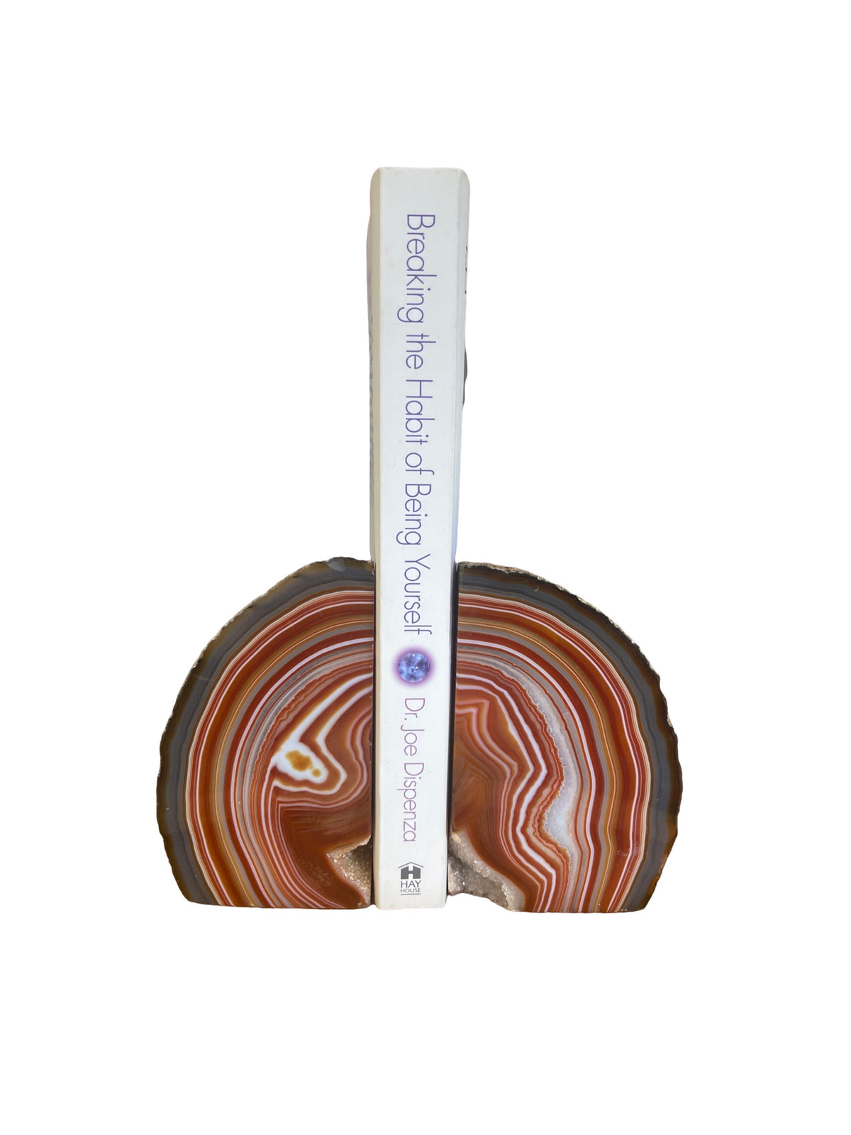 Druzy Agate Bookends: Natural Stone Library Decor