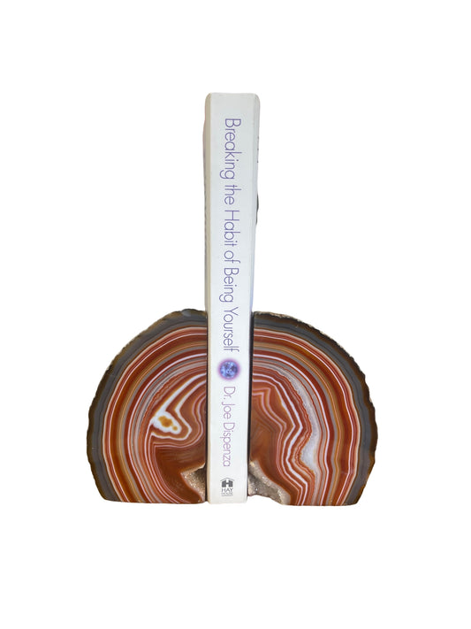 Druzy Agate Bookends: Natural Stone Library Decor