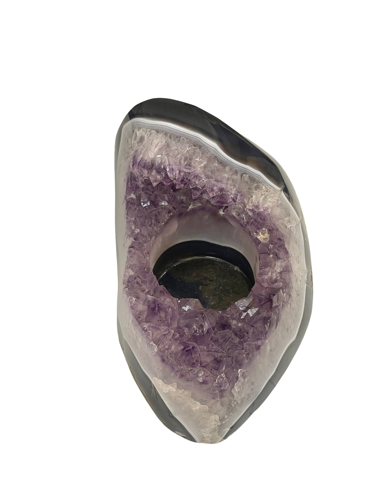 Large Amethyst Candle Holder: Reiki Meditation Decor, Air Plant Holder