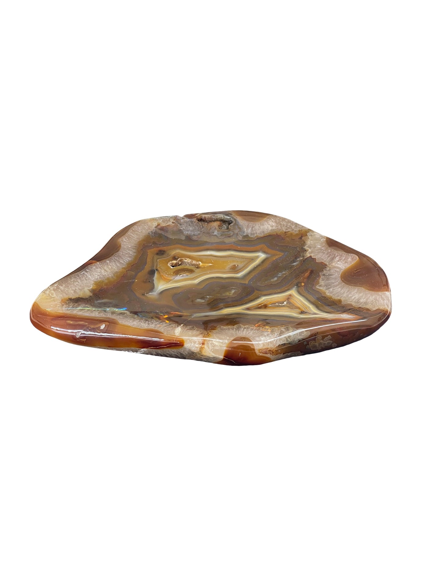 Luxury Agate Bowl – Crystal Dish for Jewelry, Soap, or Offerings | Banded Agate Carving | Reiki Charged Altar & High-End Home Decor