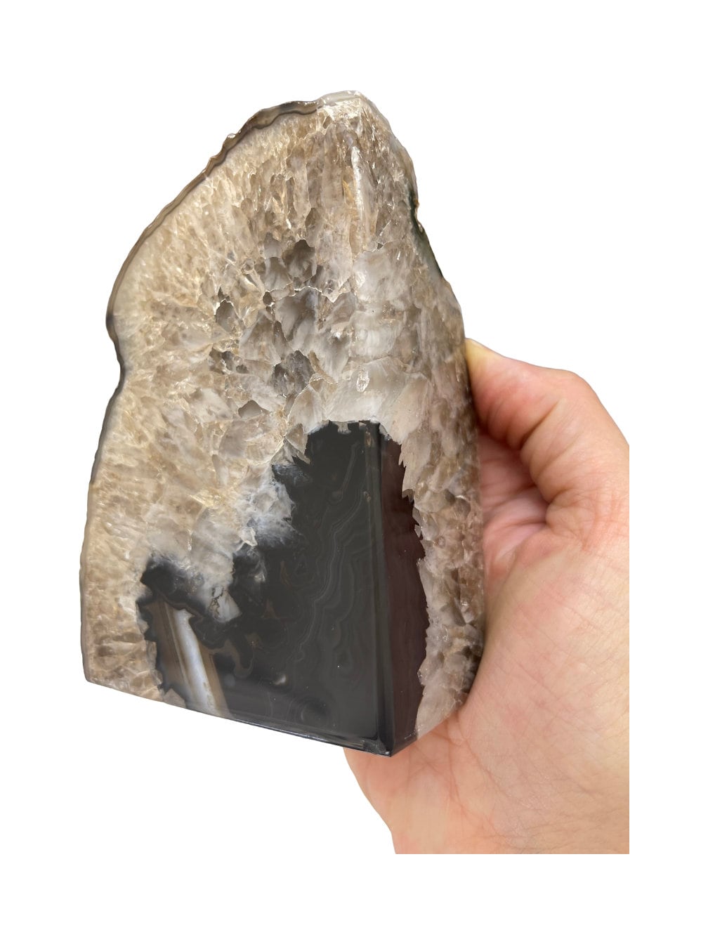 Natural Druzy Agate Bookends: Earth Tone Home Decor