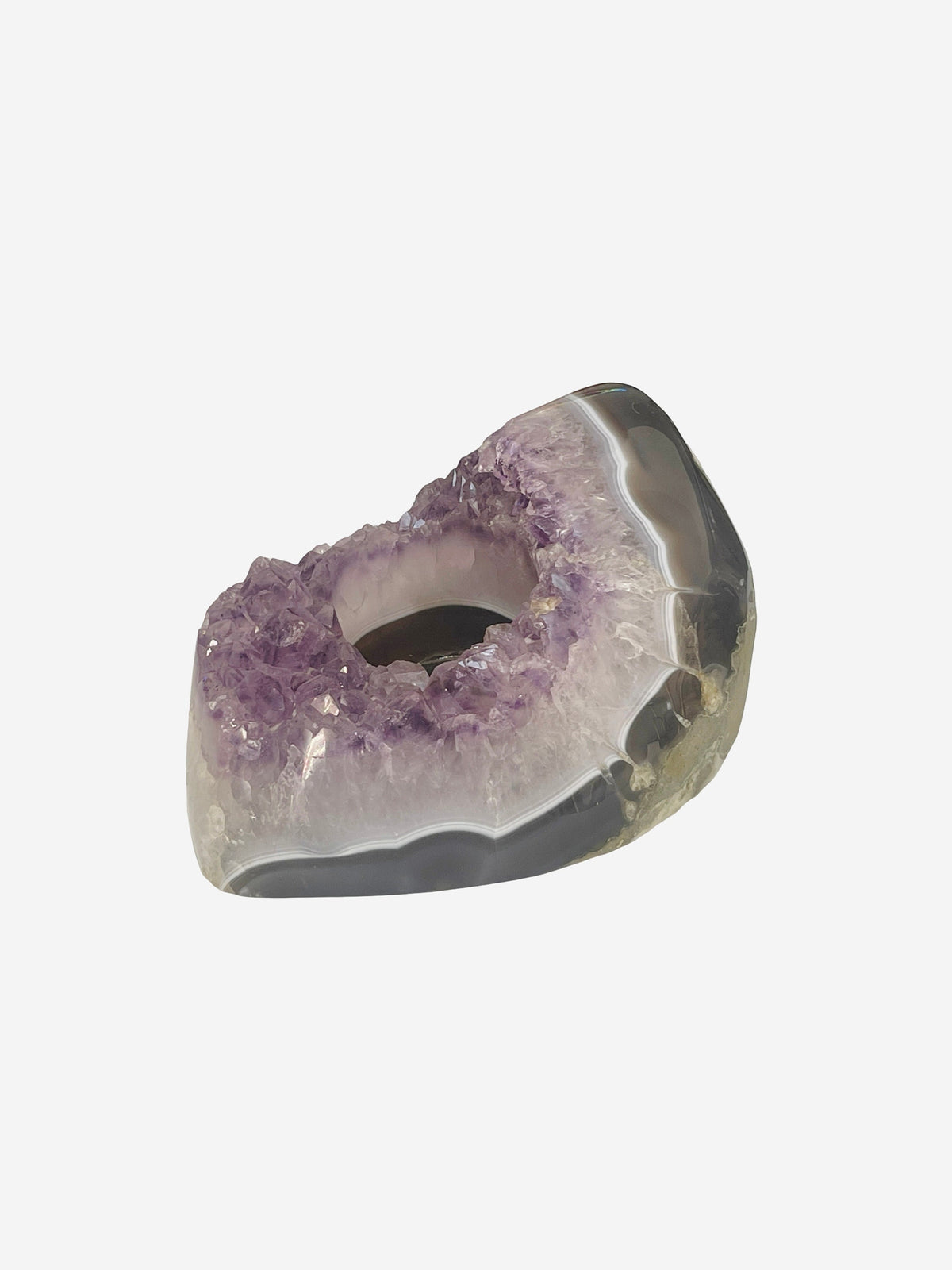 Large Amethyst Candle Holder: Reiki Meditation Decor, Air Plant Holder
