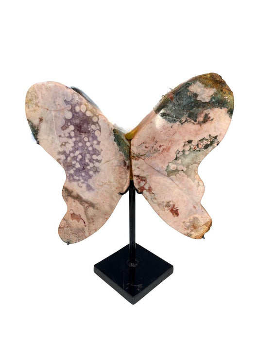 Large Pink Amethyst Butterfly Carving, Crystal Butterfly, Home Decor, Pink Amethyst Carvings, Statement Crystals on Stands