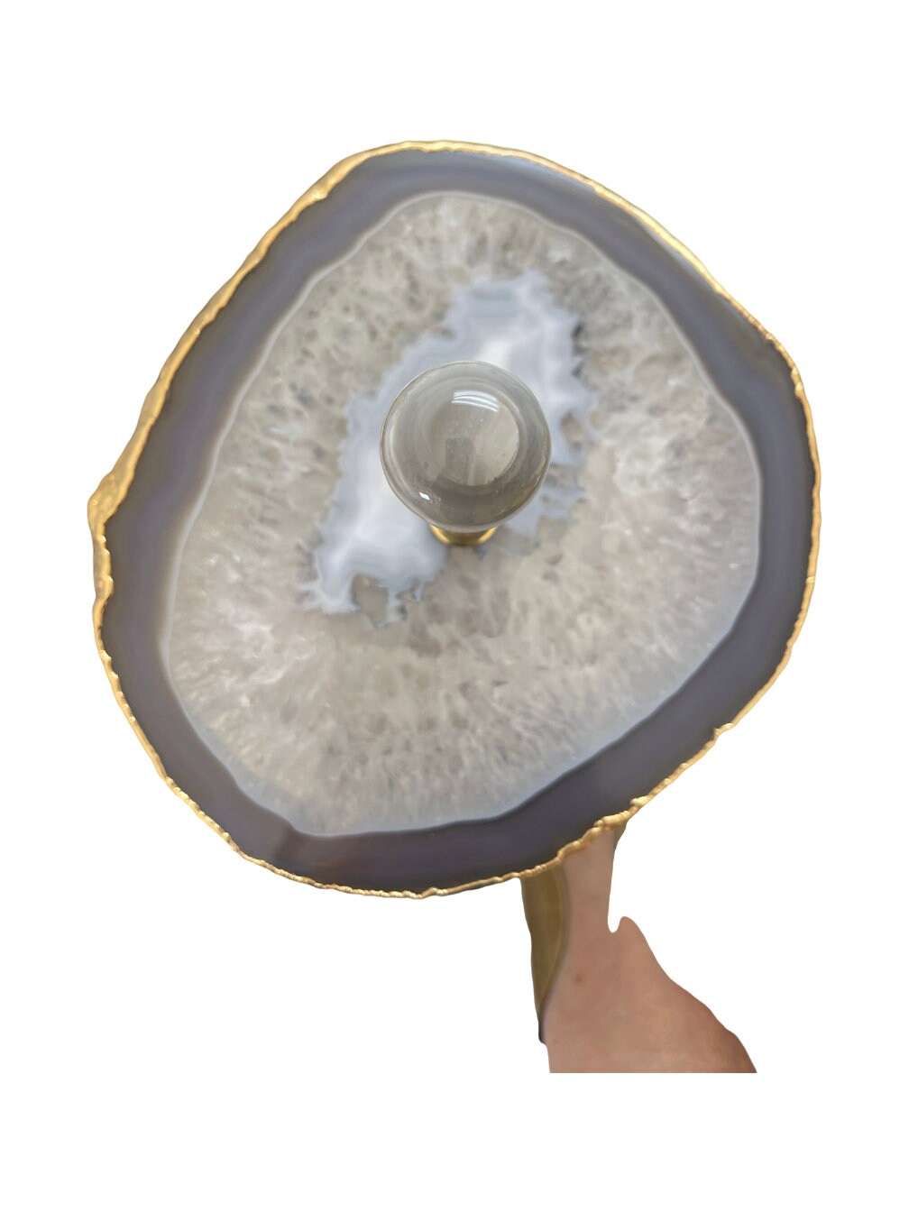 Gold Electroform Agate Two Tier Serving Tray: Unique Home Decor