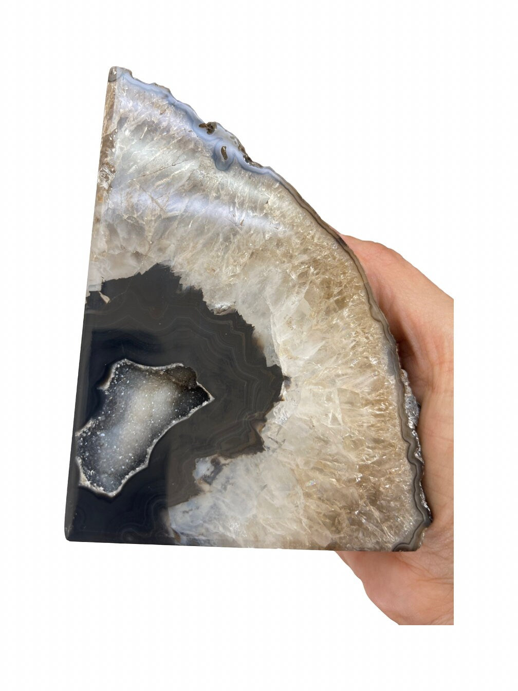 Natural Druzy Agate Bookends: Earth Tone Home Decor