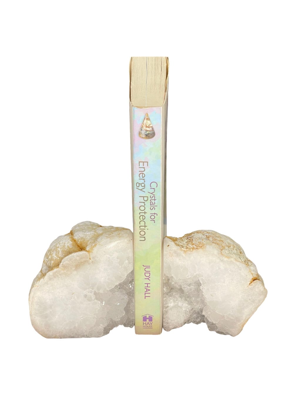 Quartz Geode Bookends: High Vibration Crystal Home Decor