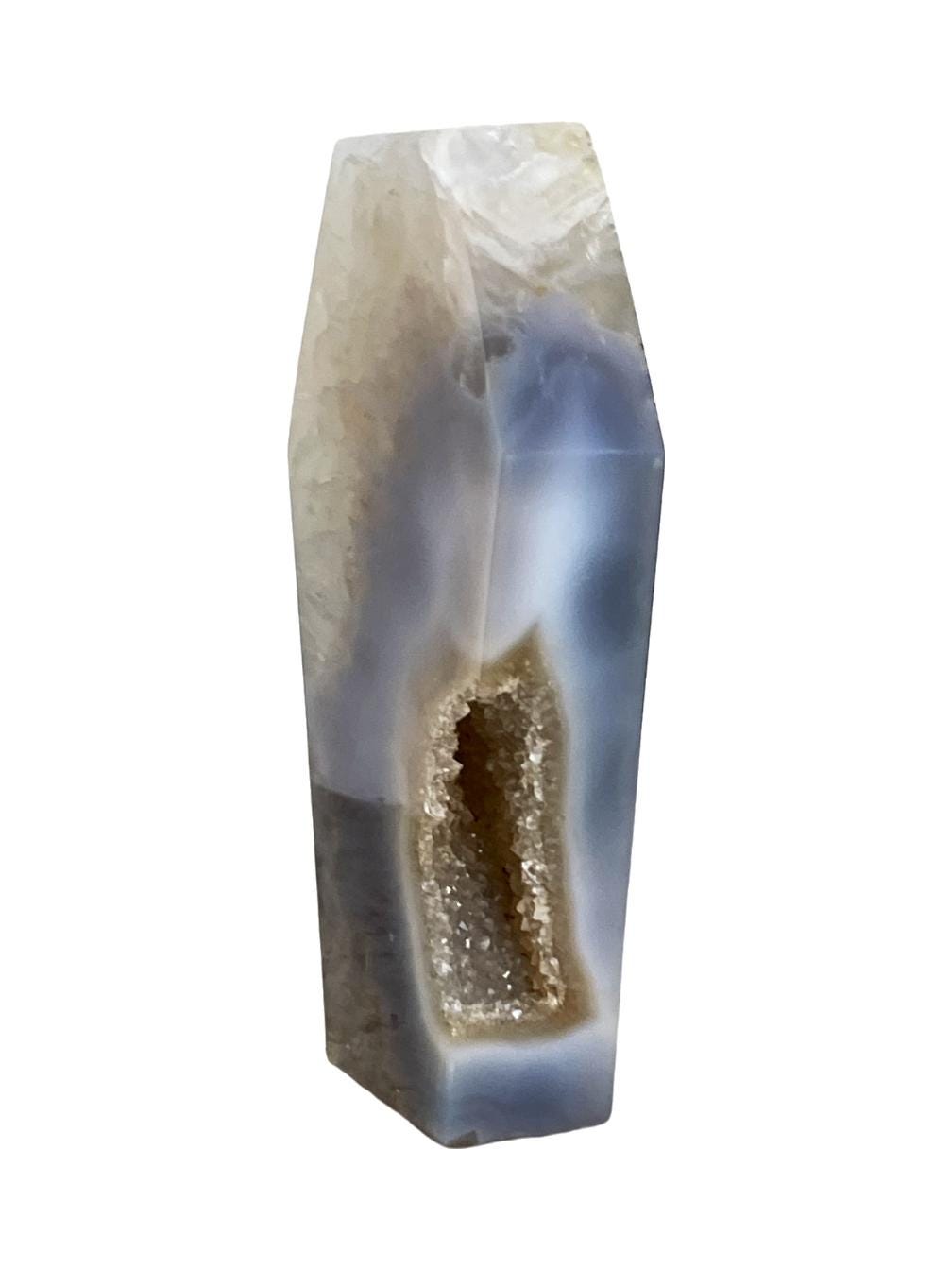 Halloween Crystal Decor, Self Standing Druzy Agate Coffin Carving