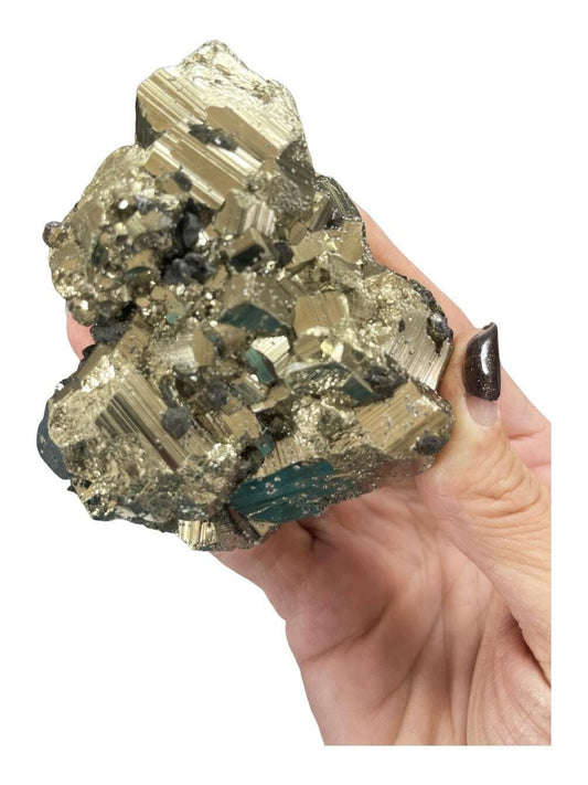Pyrite Cluster with Galena, Crystals for Manifestation, Abundance, Protection, Pyrite Nugget, Wealth Stone,  Grounding and Protection