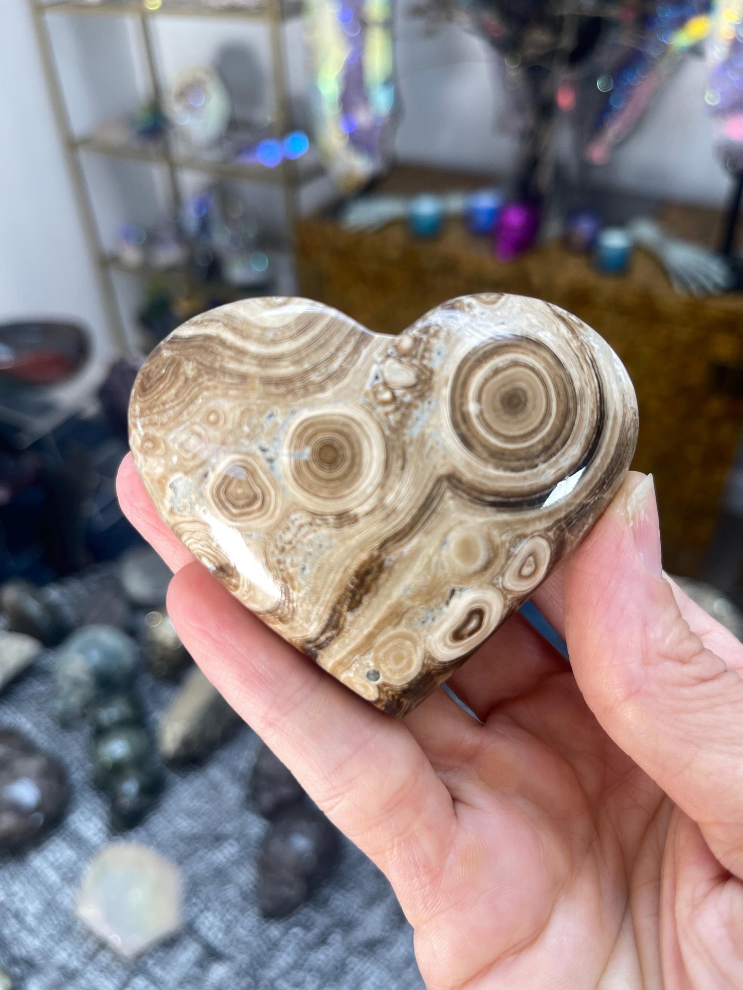 Chocolate Calcite Heart: Grounding Crystal Decor, Unique Hearts, Gifts for Him