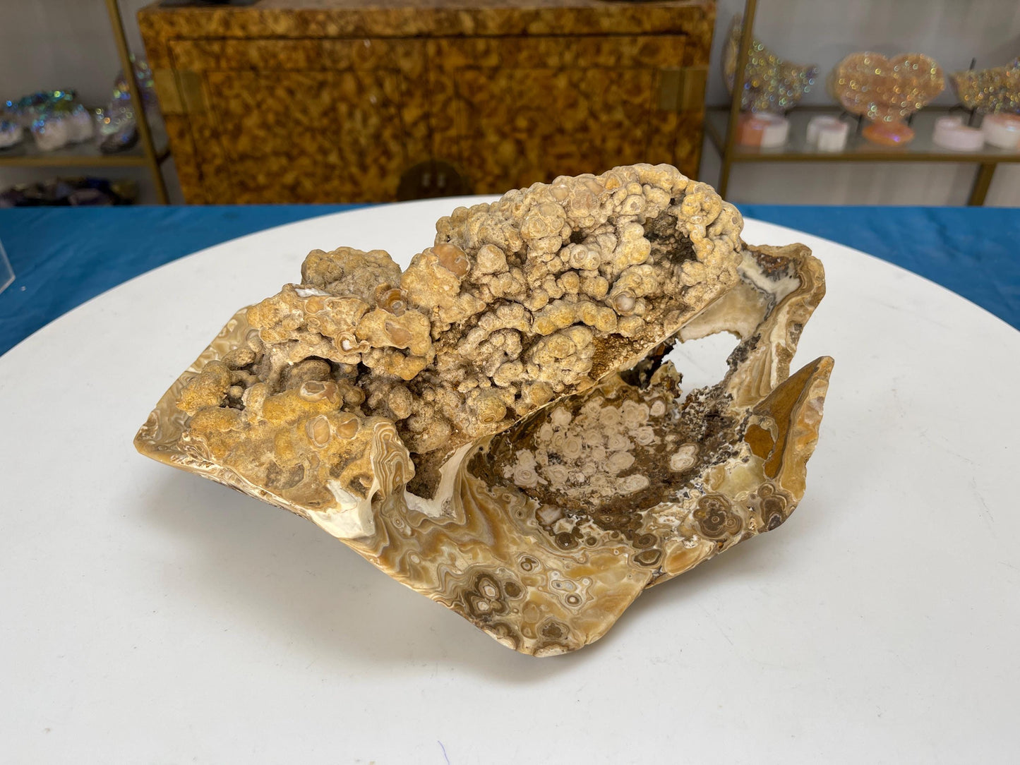 Natural Brown Onyx Bowl: Gemstone Crystal Altar Dish (11.54" x 7" x 6.5")