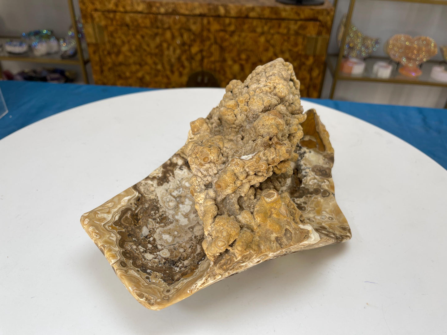 Natural Brown Onyx Bowl: Gemstone Crystal Altar Dish (11.54" x 7" x 6.5")
