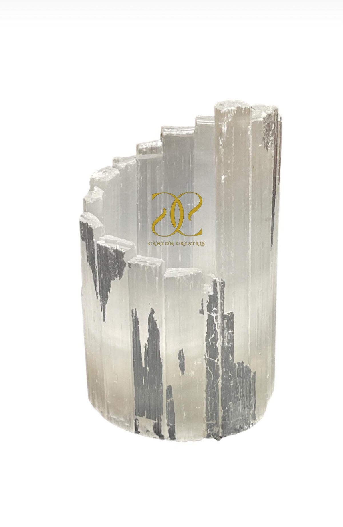 Silver Leaf Selenite Candleholder: Mother's Day Gift for Wedding, Art Deco Decor
