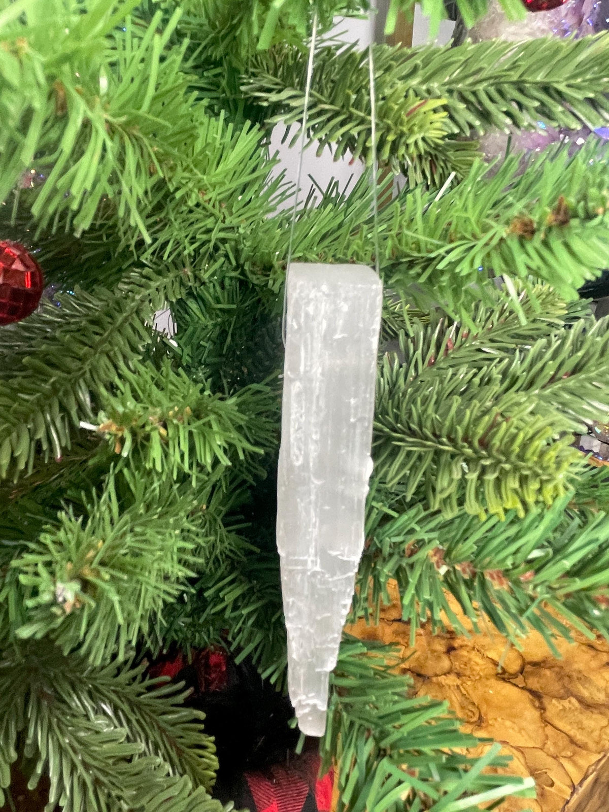 Selenite Icicle Ornaments, Crystal Christmas Tree Decor, Selenite Holiday Ornament, Healing Crystal Gift, Winter Decor