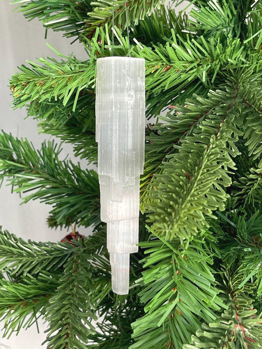 Selenite Icicle Ornaments, Selenite Christmas Tree Ornaments, Elegant Holiday Decor, Home Decor, Unique Winter Crystal Accents, Bundle Save