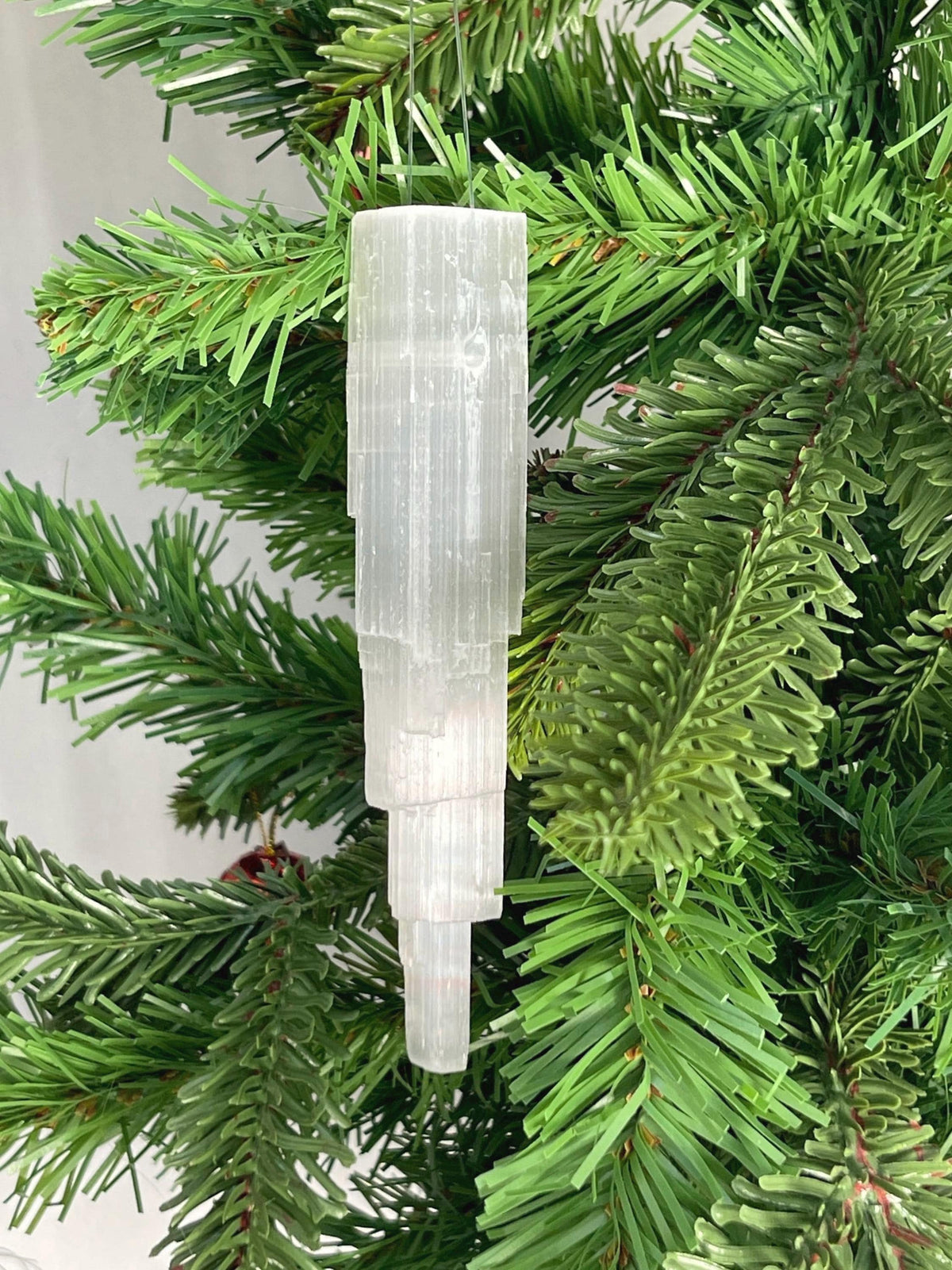 Selenite Icicle Ornaments, Crystal Christmas Tree Decor, Selenite Holiday Ornament, Healing Crystal Gift, Winter Decor