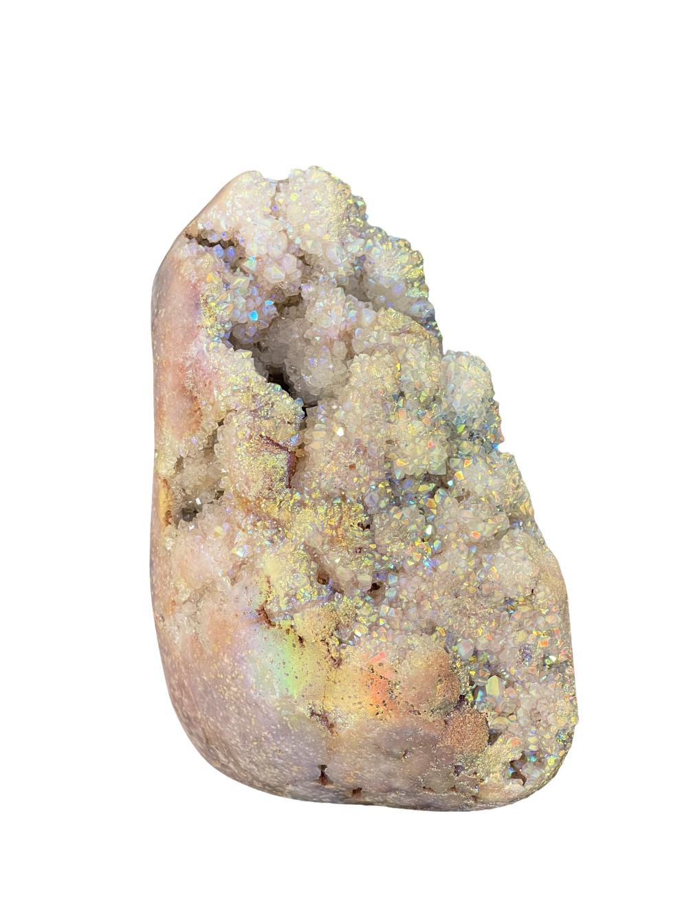 Angel Aura Pink Amethyst Crystal: Heart Healing  Statement Gemstone Decor