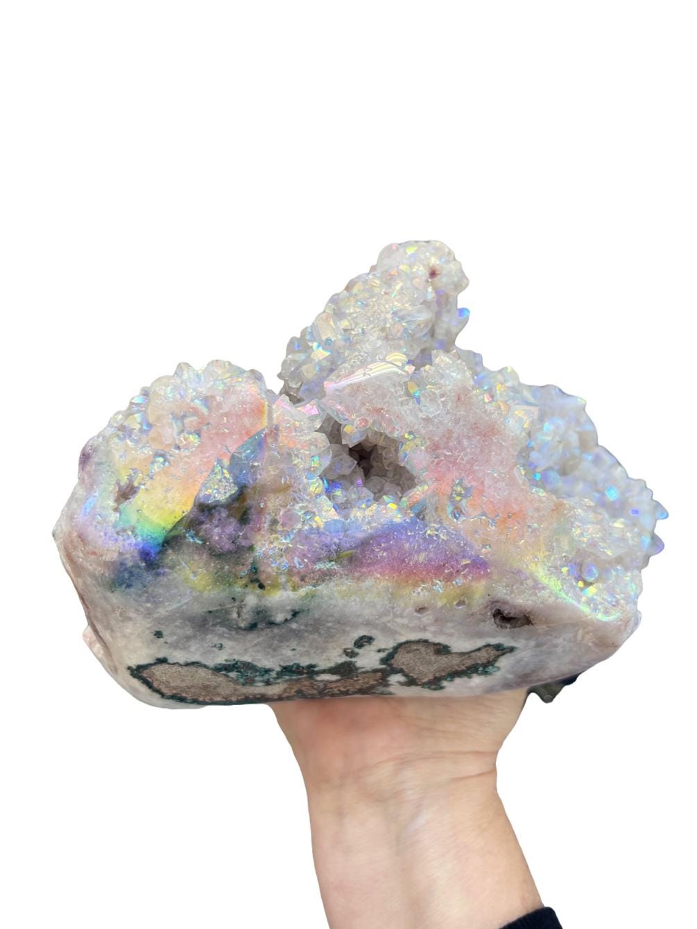 Angel Aura Pink Amethyst Crystal | High-Vibration Gemstone Decor