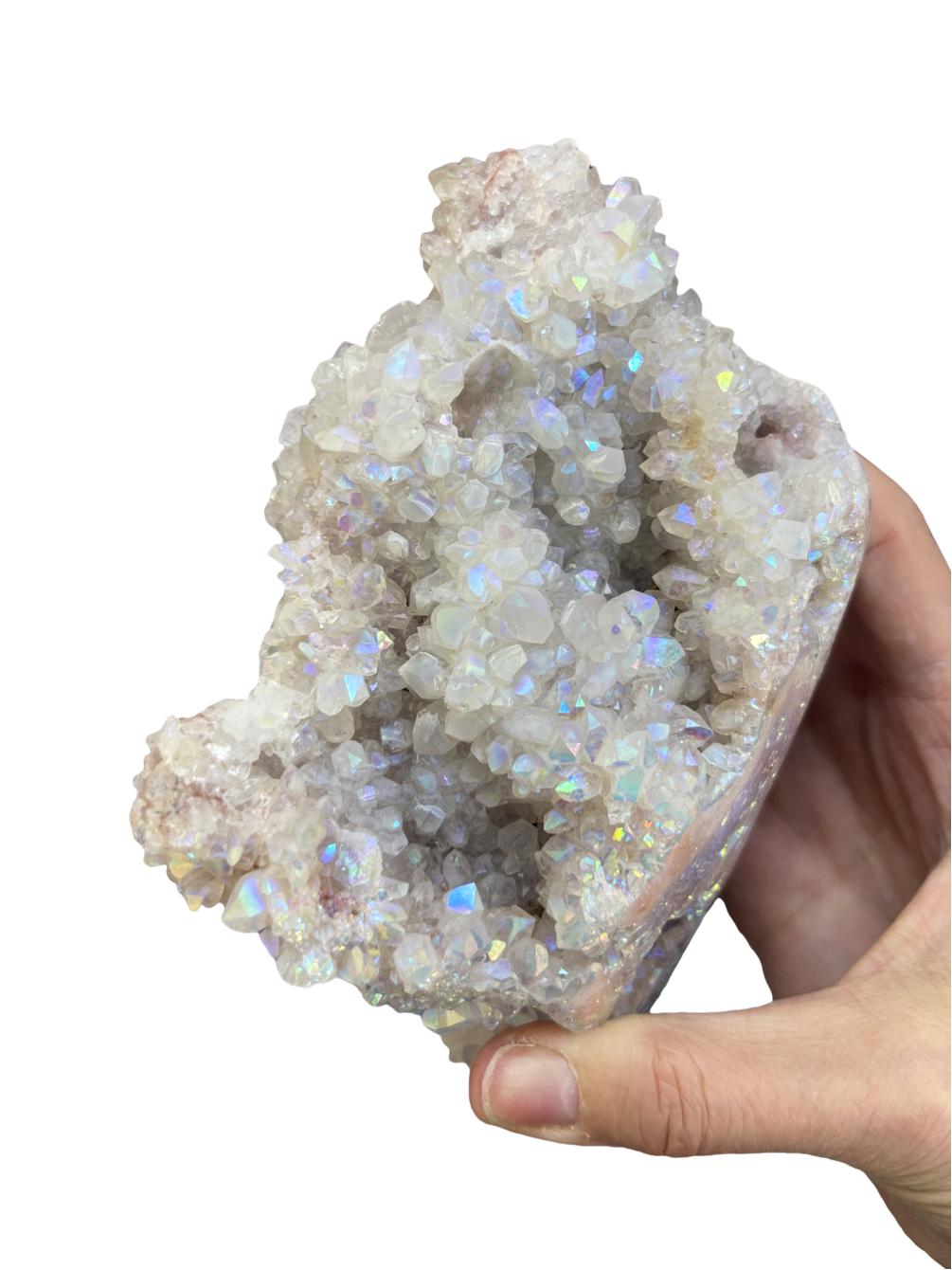 Angel Aura Pink Amethyst Crystal | High-Vibration Gemstone Decor