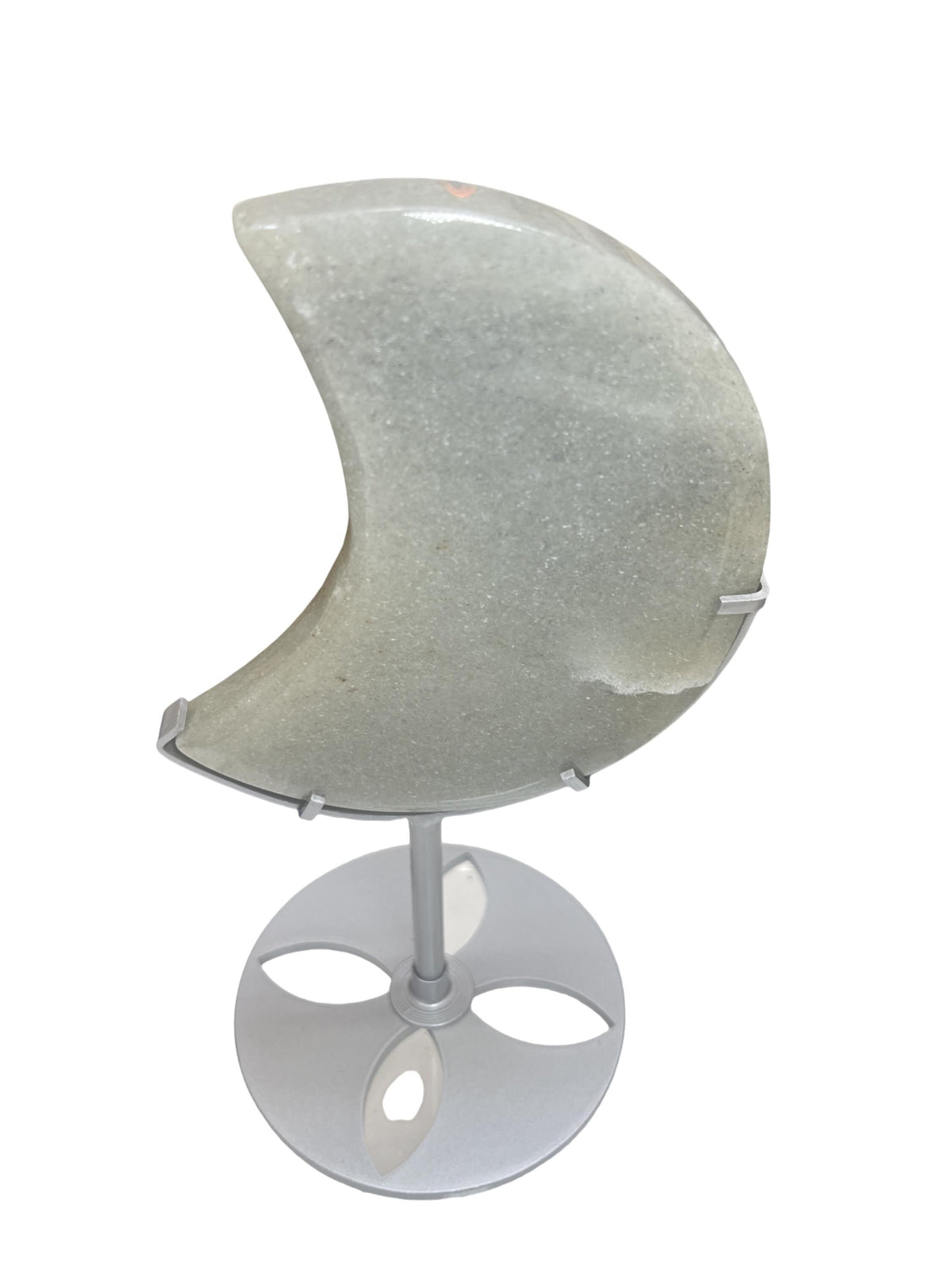 Silver Aventurine Moon with Mica on Silver Stand: Lunar Decor