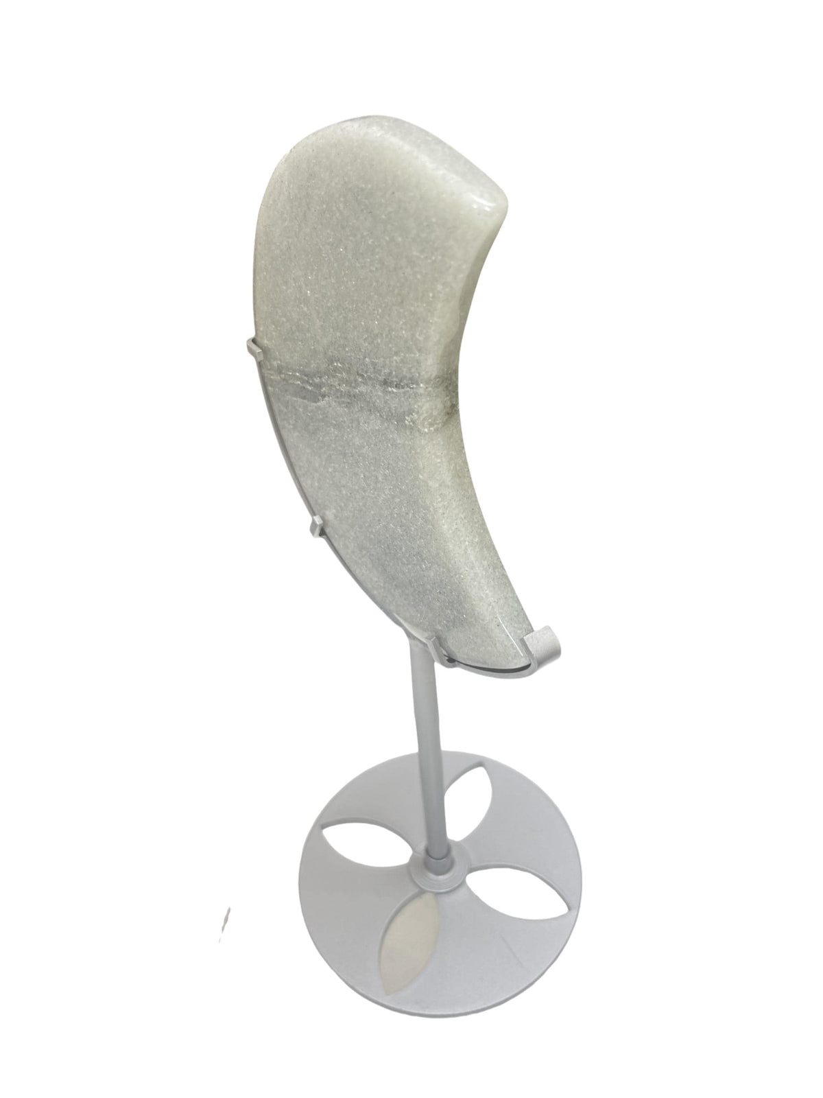 Sage Aventurine Moon with Mica on Silver Stand: Lunar Decor