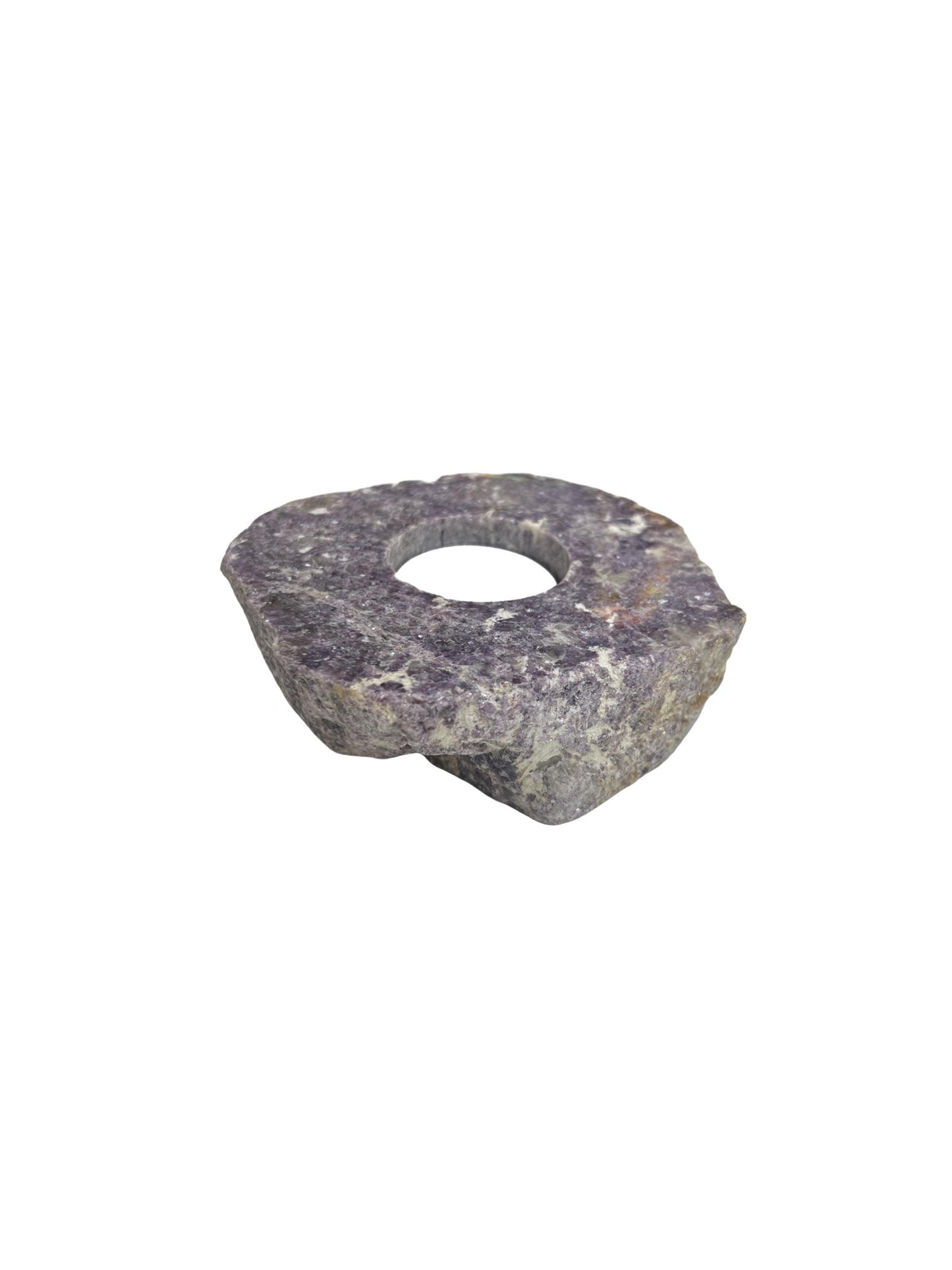 Lepidolite Tea Light Holder: Purple Mica Crystal for Stress Relief, Crystal Candle Holders