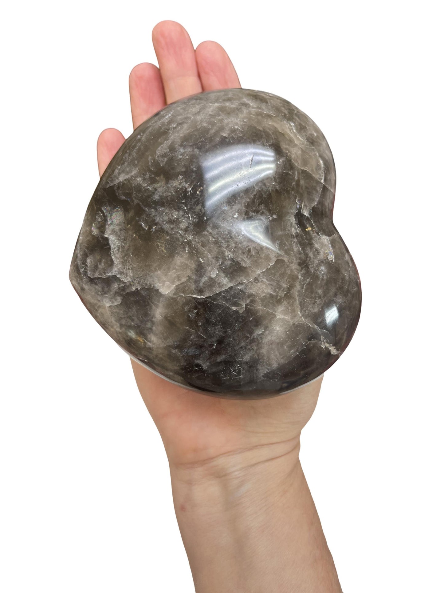 Smokey Quartz Heart Carving: Grounding Crystal Decor, Crystal Hearts