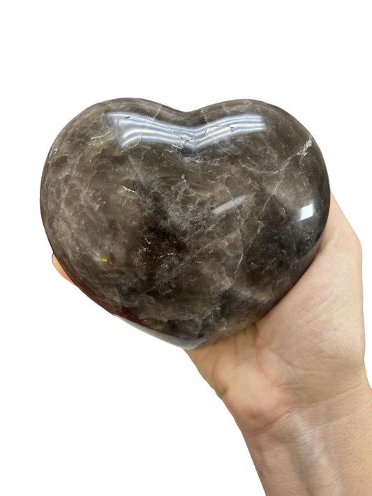 Smokey Quartz Heart Carving: Grounding Crystal Decor, Crystal Hearts