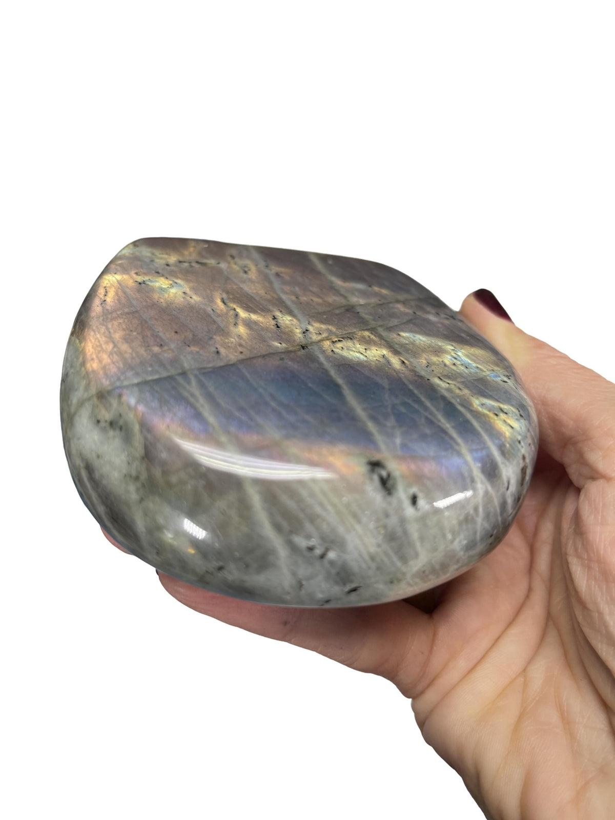 Flashy Sunset Labradorite Freeform: Reiki Charged Home Decor