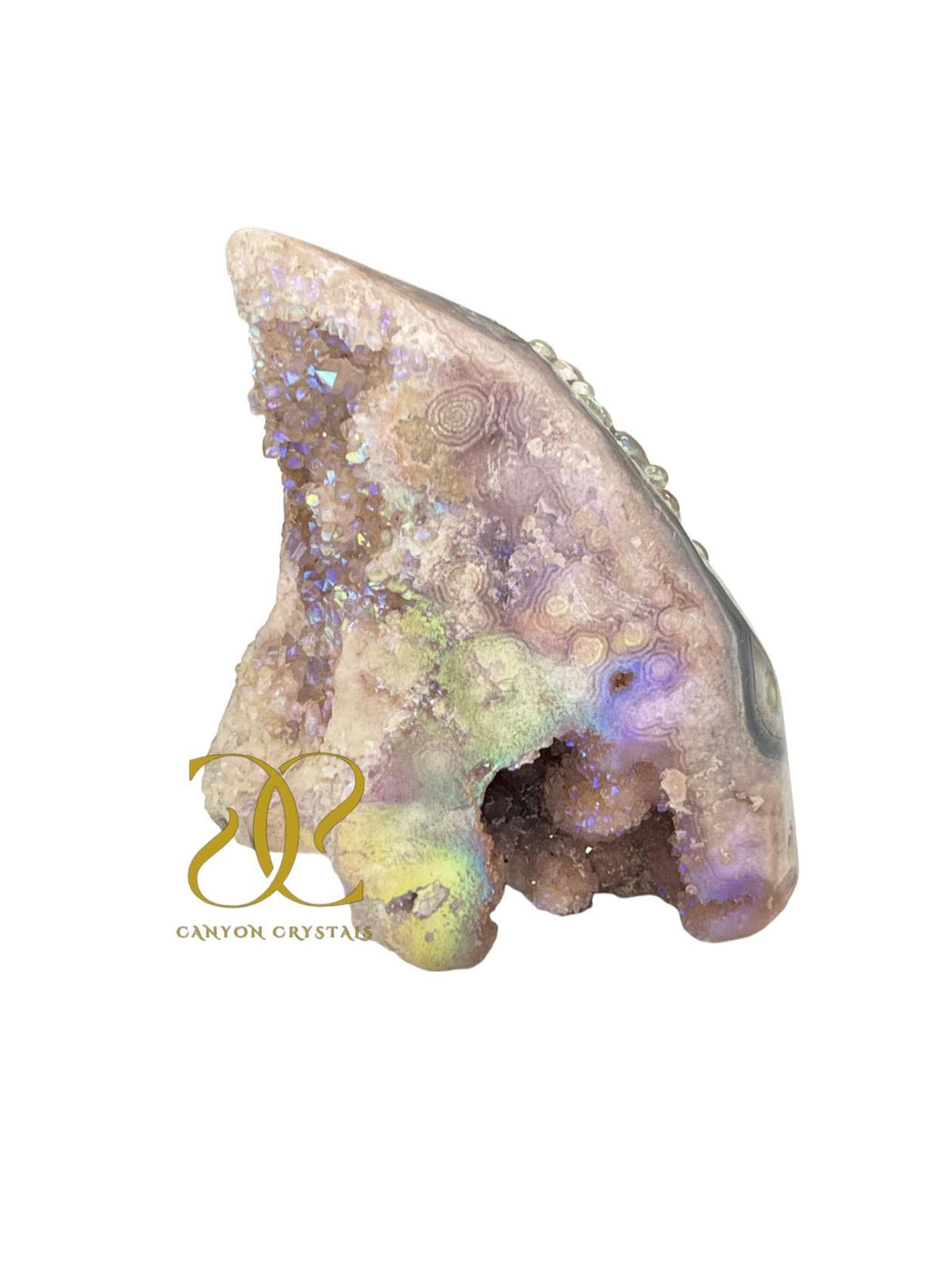 One of a Kind Angel Aura Pink Amethyst Crystal Art: High-Vibration Home Decor