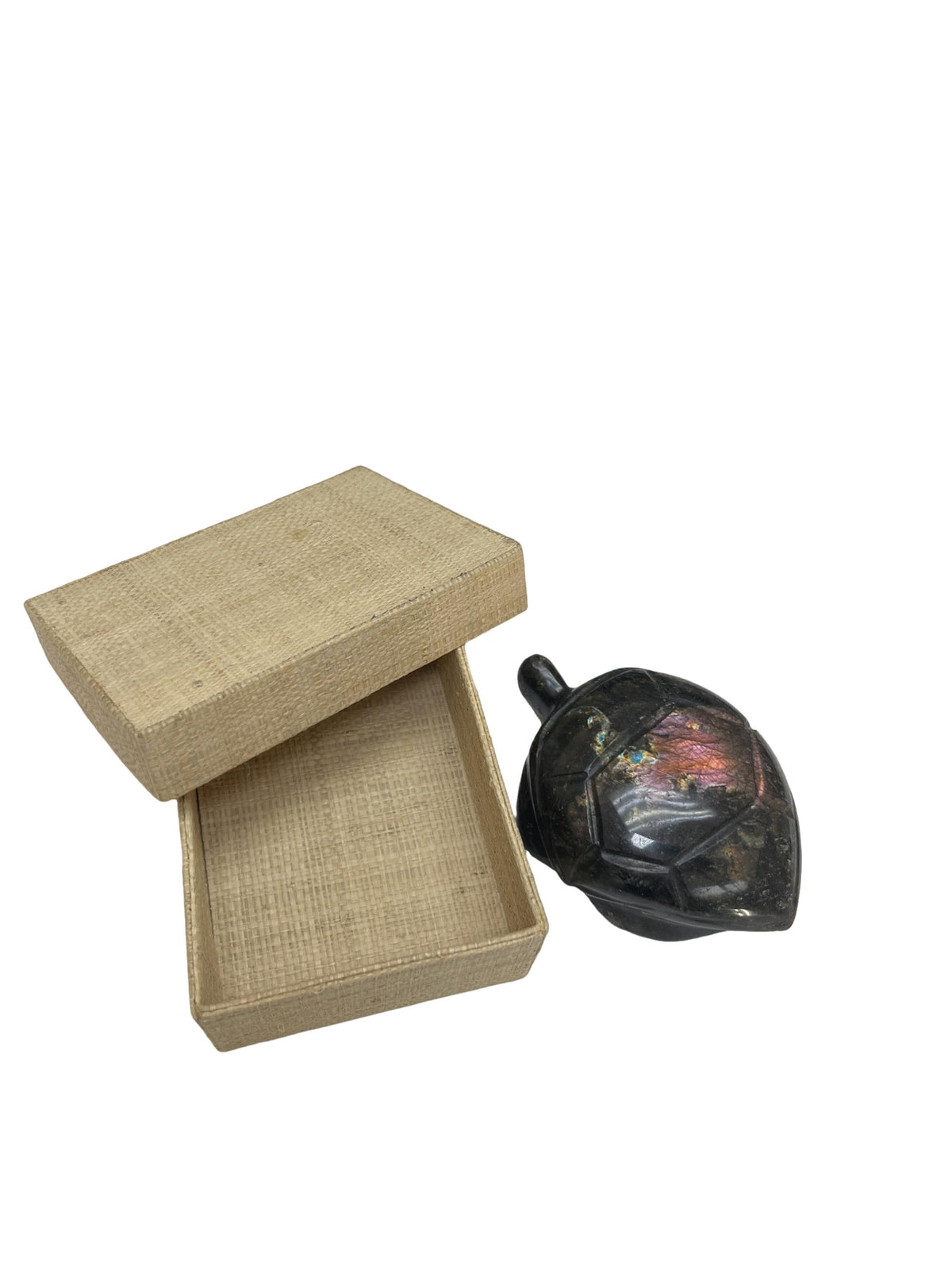 Flashy Labradorite Turtle Carving: Crystal Home Decor