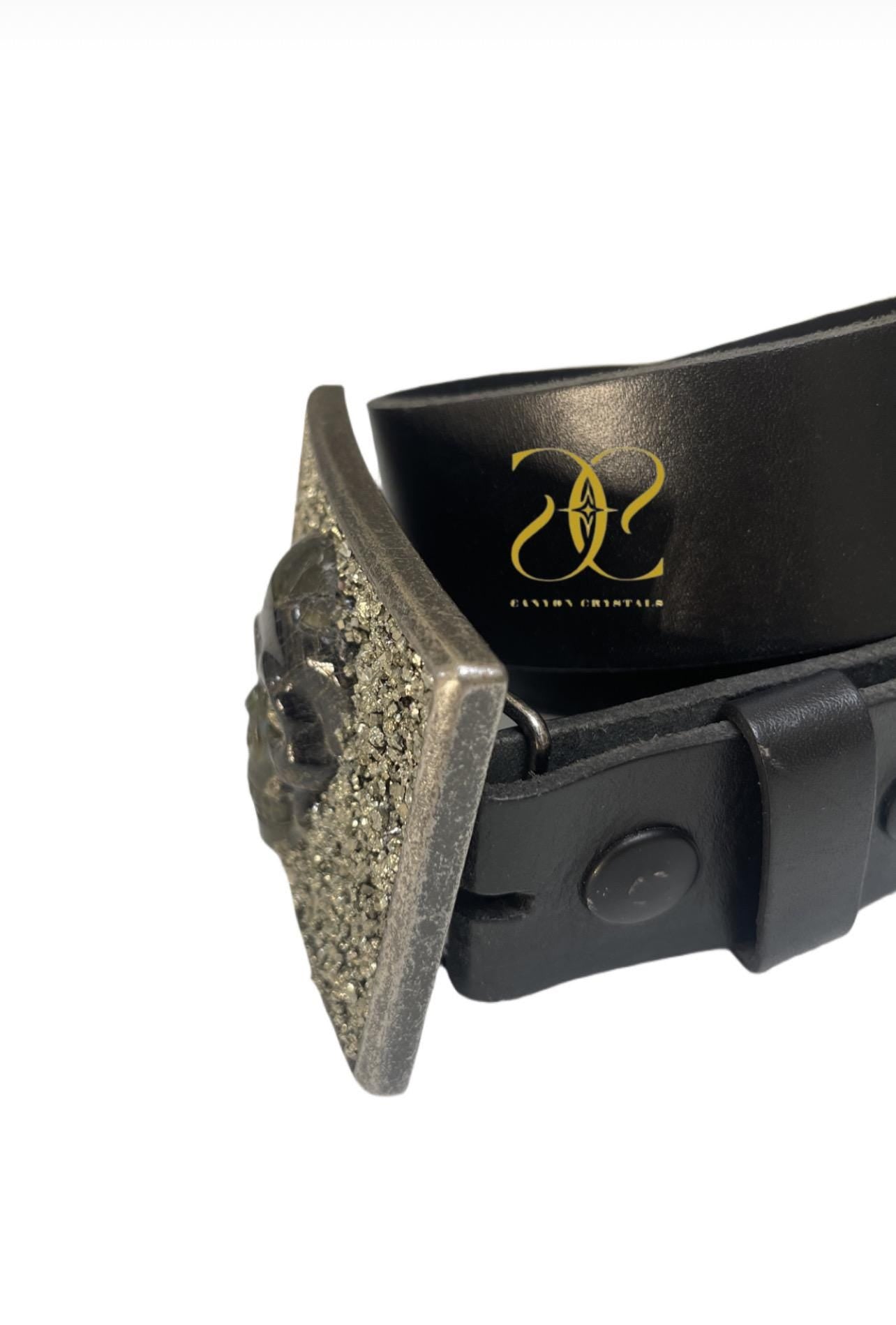 Pyrite and Labradorite Skull Belt Buckle, Unique Belt Buckle, Crystal Belts, Gemstone Belt Buckle, Men's Belts, Leather Snap Belts