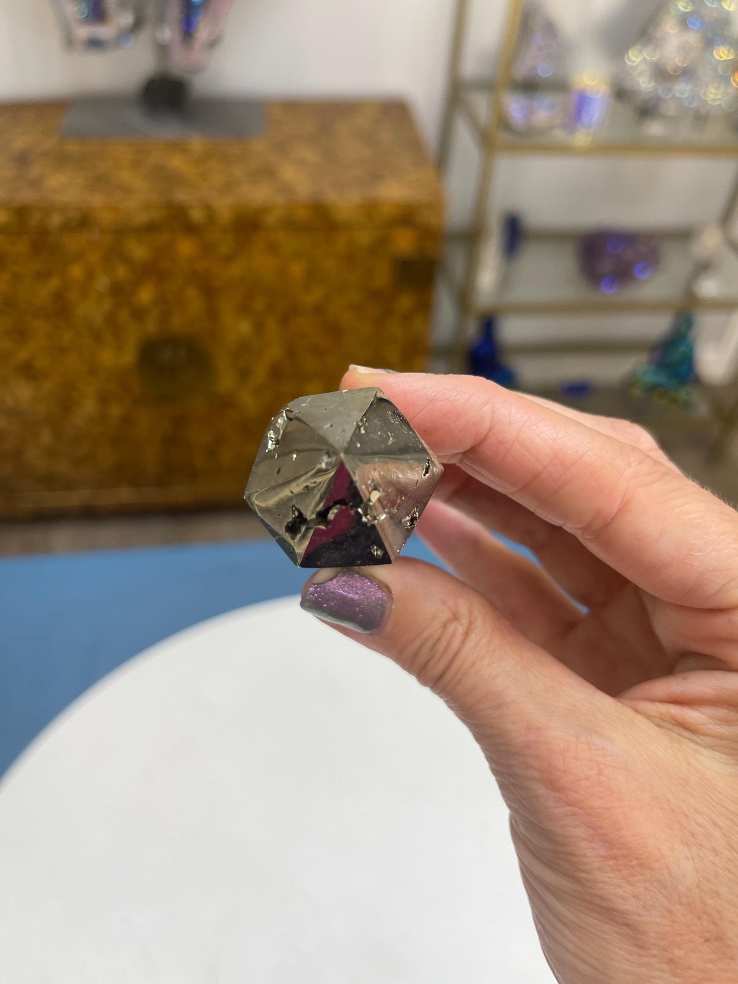 Double Terminated Pyrite Wand: Abundance & Protection Crystal Carving