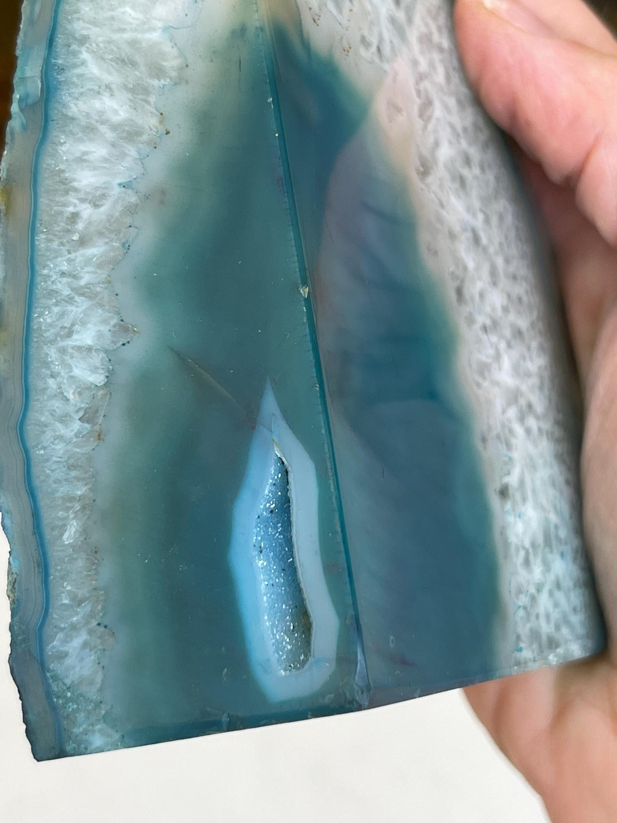 Teal Agate Bookends: Druzy Crystal Gemstone Home Decor