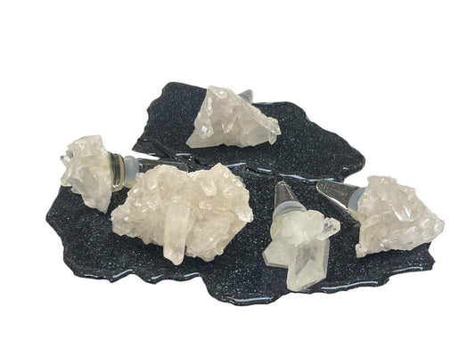 Raw Quartz Crystal Wine Stopper: Home Bar Accessories, Wine Bottle Topper